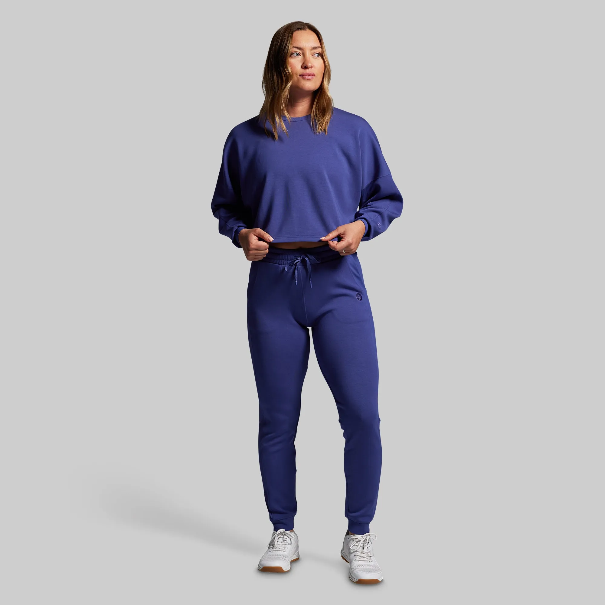 Lounge Lux Cropped Pullover Set (Deep Sky) sold by Born Primitive