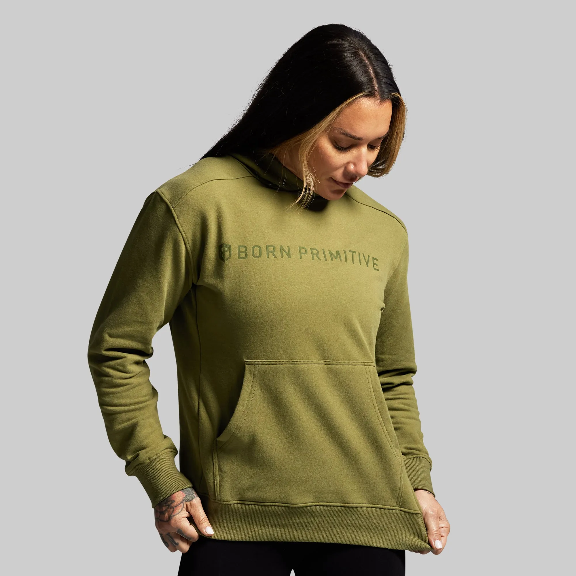 BP Classic Women's Unmatched Hoodie (Army Green) sold by Born Primitive product image thumbnail 3
