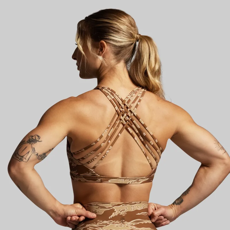 Vitality Sports Bra (Sand Tiger) sold by Born Primitive
