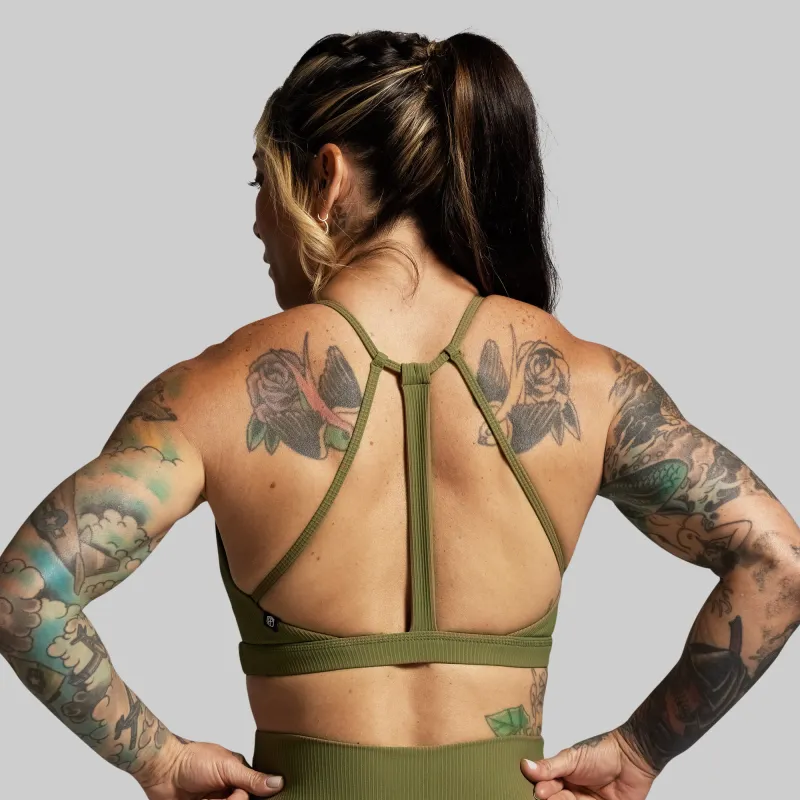 Break the Limits Sports Bra (Army Green) sold by Born Primitive