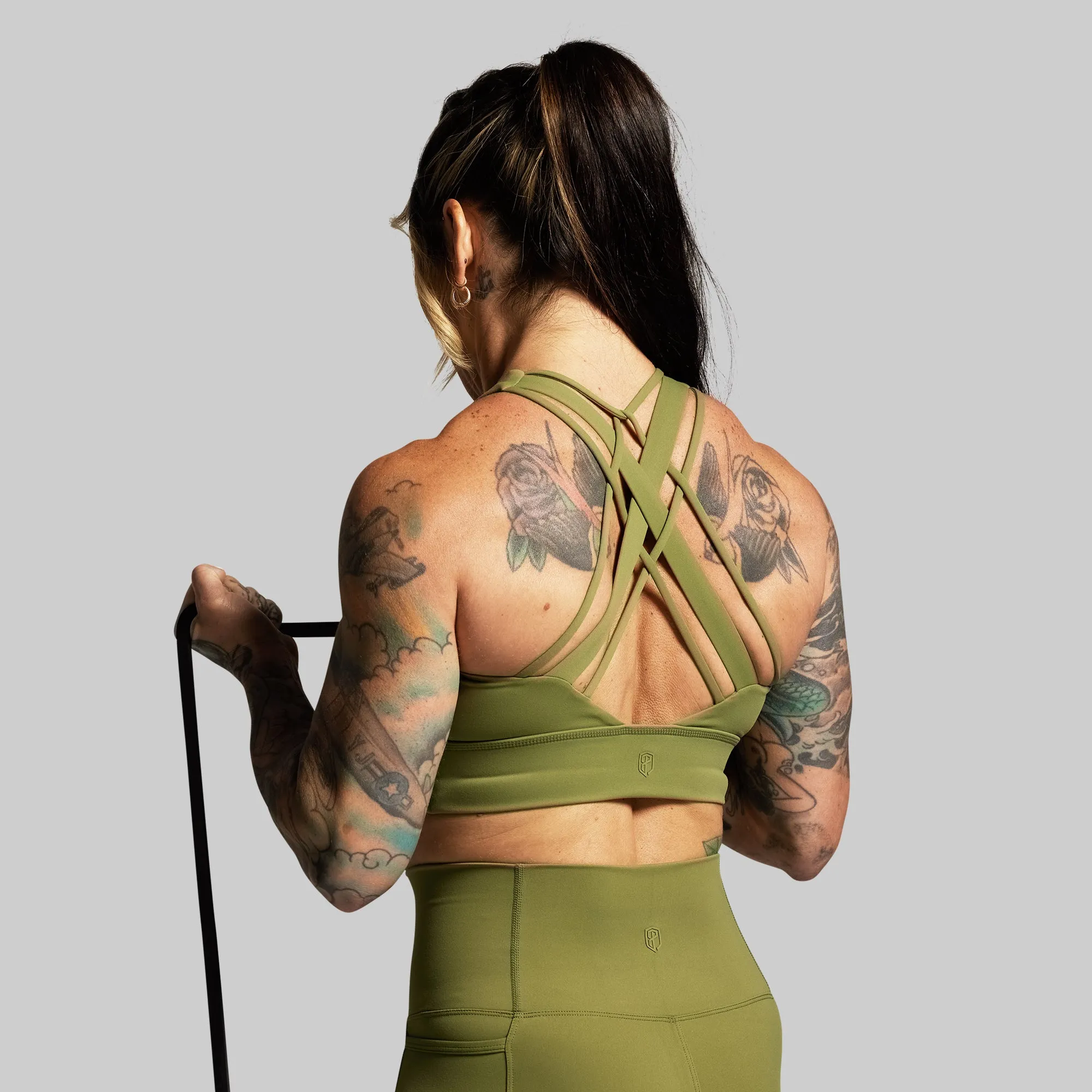 Ignite Sports Bra (Army Green) sold by Born Primitive product image thumbnail 5