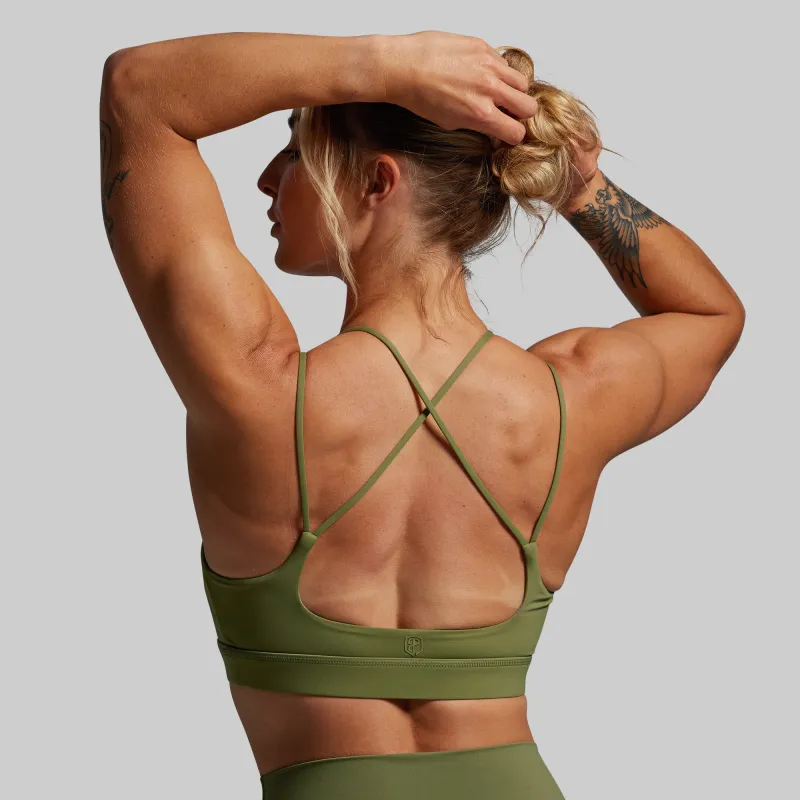 Exhale Sports Bra (Army Green) sold by Born Primitive