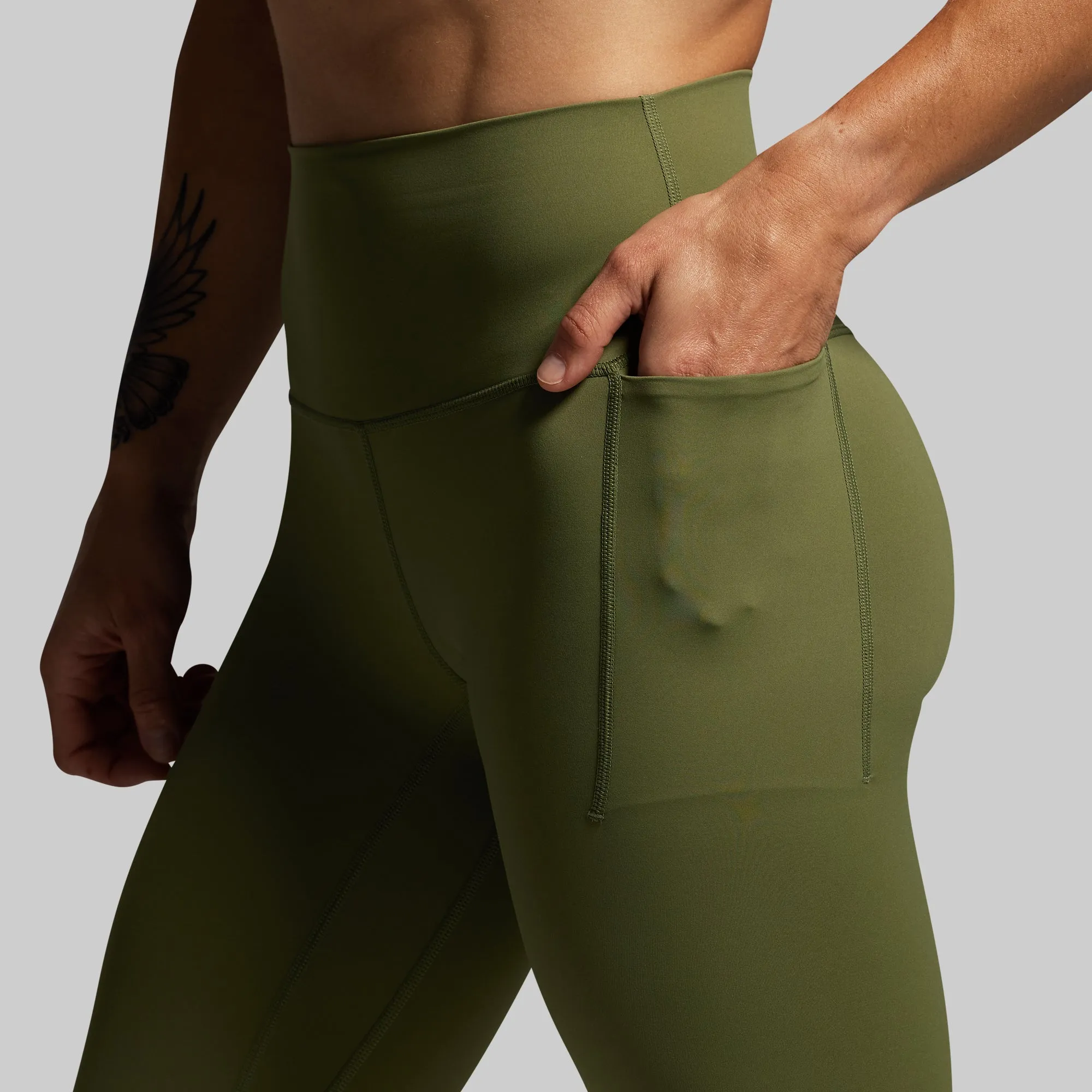 Your Go To 7/8 Legging w/ Pockets 2.0 (Army Green) sold by Born Primitive product image thumbnail 4