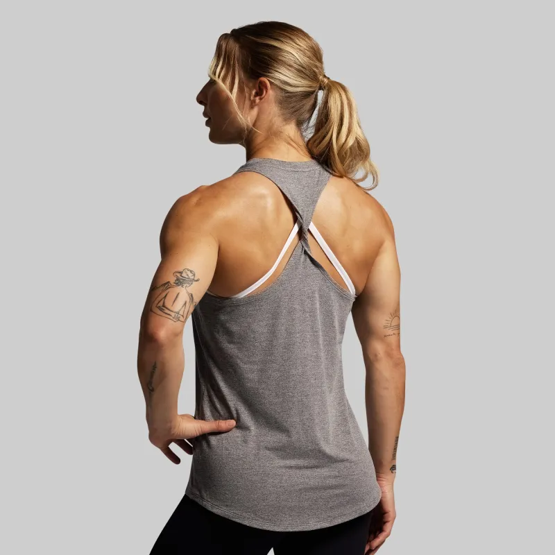 BP Premium Basic Twist Tank (Heather Grey) sold by Born Primitive