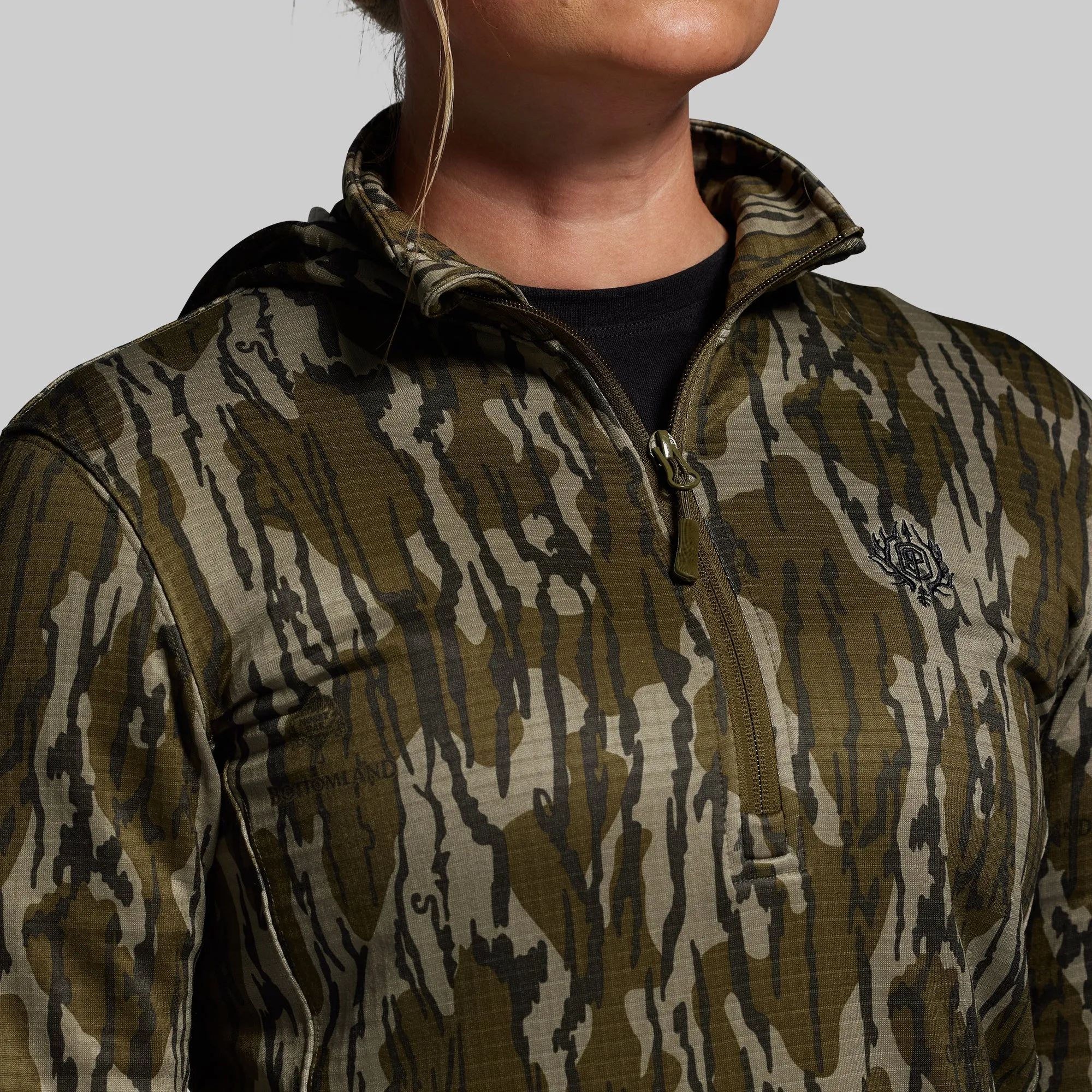 Women's Quiver Half Zip Hoodie 2.0 (Mossy Oak® Original Bottomland®) sold by Born Primitive product image thumbnail 4