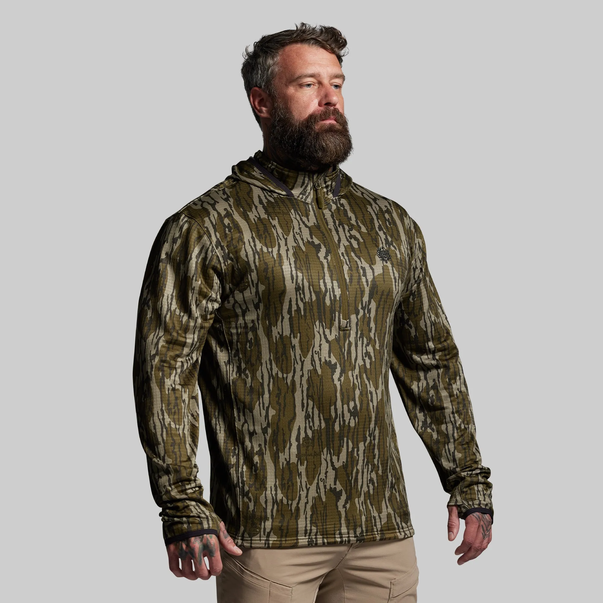 Quiver Half Zip Hoodie 2.0 (Mossy Oak® Original Bottomland®) sold by Born Primitive