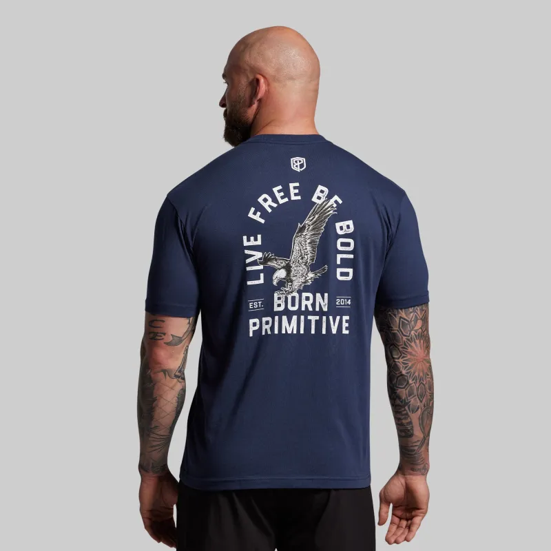 Live Free Be Bold Tee (Navy) sold by Born Primitive