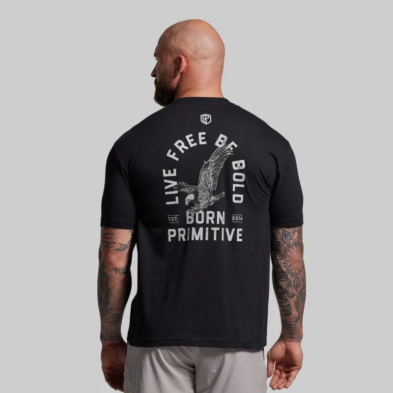 Live Free Be Bold Tee (Black) sold by Born Primitive