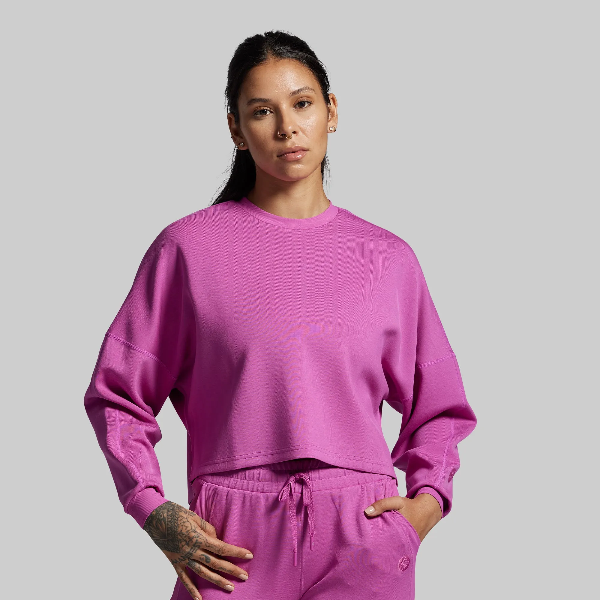 Lounge Lux Cropped Pullover Set (Viola) sold by Born Primitive product image thumbnail 3