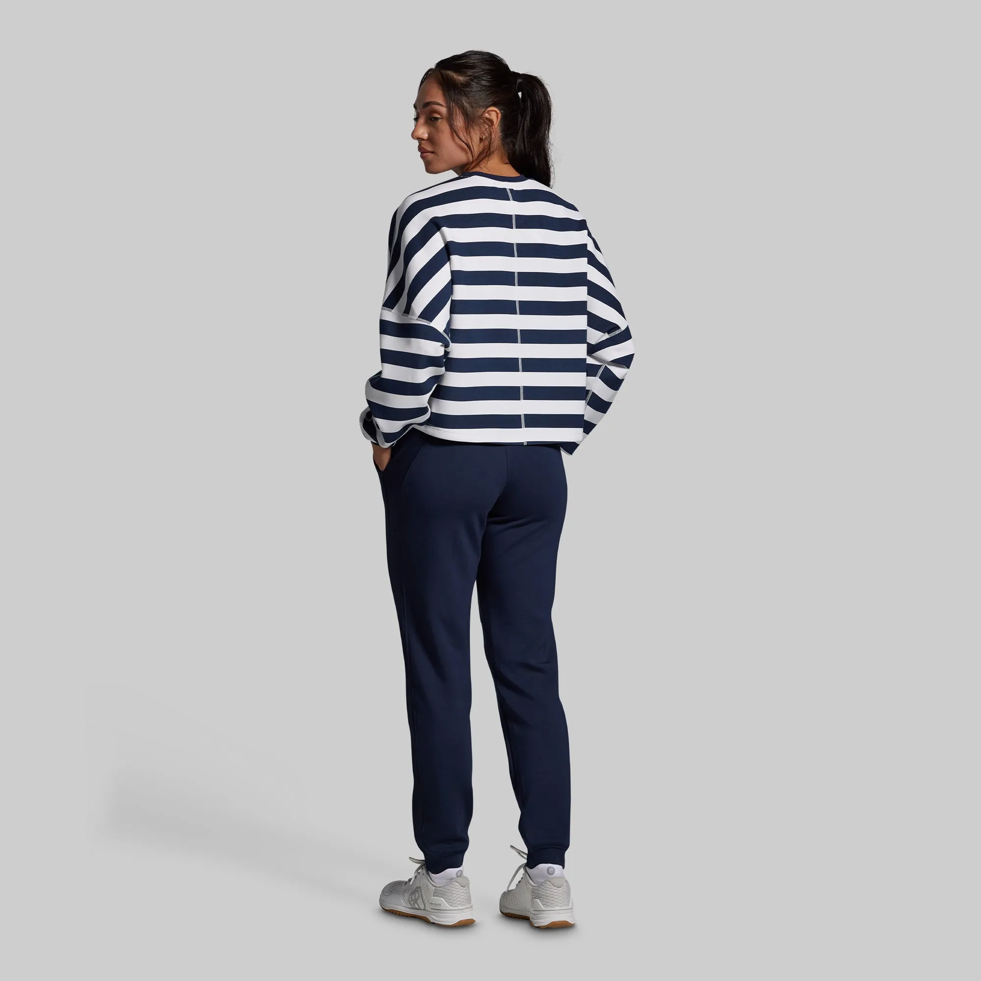Lounge Lux Cropped Pullover Set (BP Navy Stripe) sold by Born Primitive product image thumbnail 2