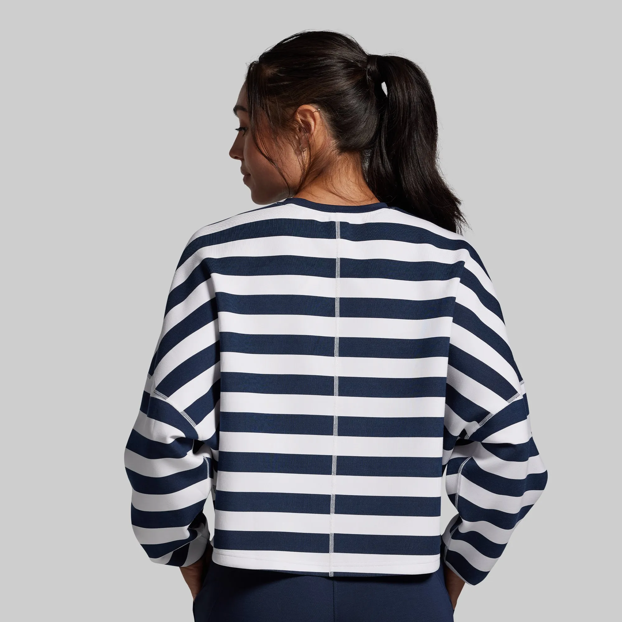 Lounge Lux Cropped Pullover (BP Navy Stripe) sold by Born Primitive product image thumbnail 2