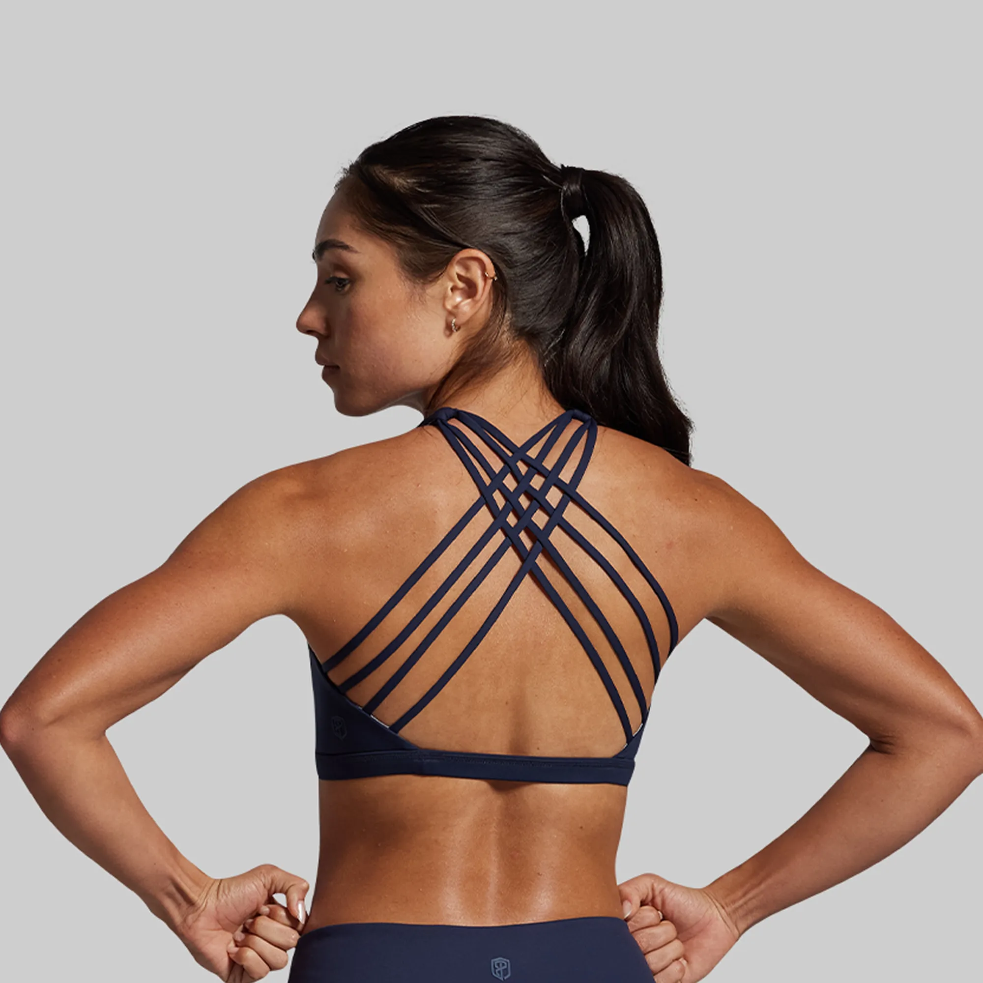 Branded Vitality Sports Bra (BP Navy) sold by Born Primitive