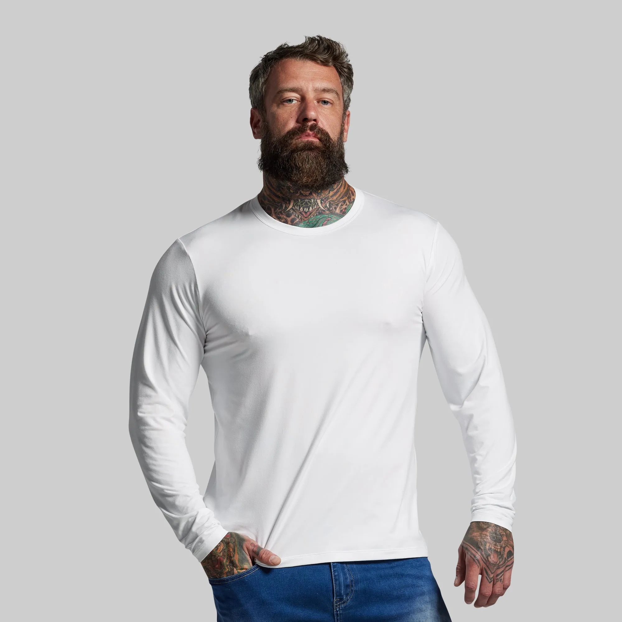 BP Premium Basic Long Sleeve (White) sold by Born Primitive