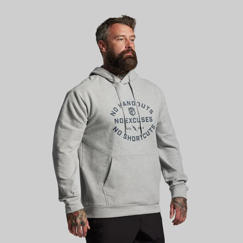 No Excuses Men's Unmatched Hoodie (Heather Grey) sold by Born Primitive