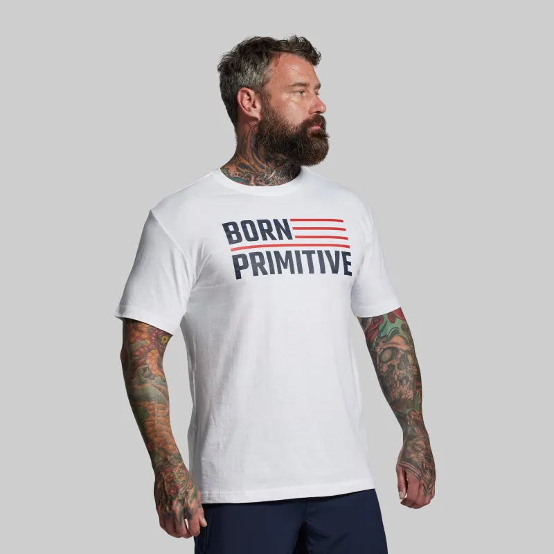 BP Flag Tee (White/Red) sold by Born Primitive