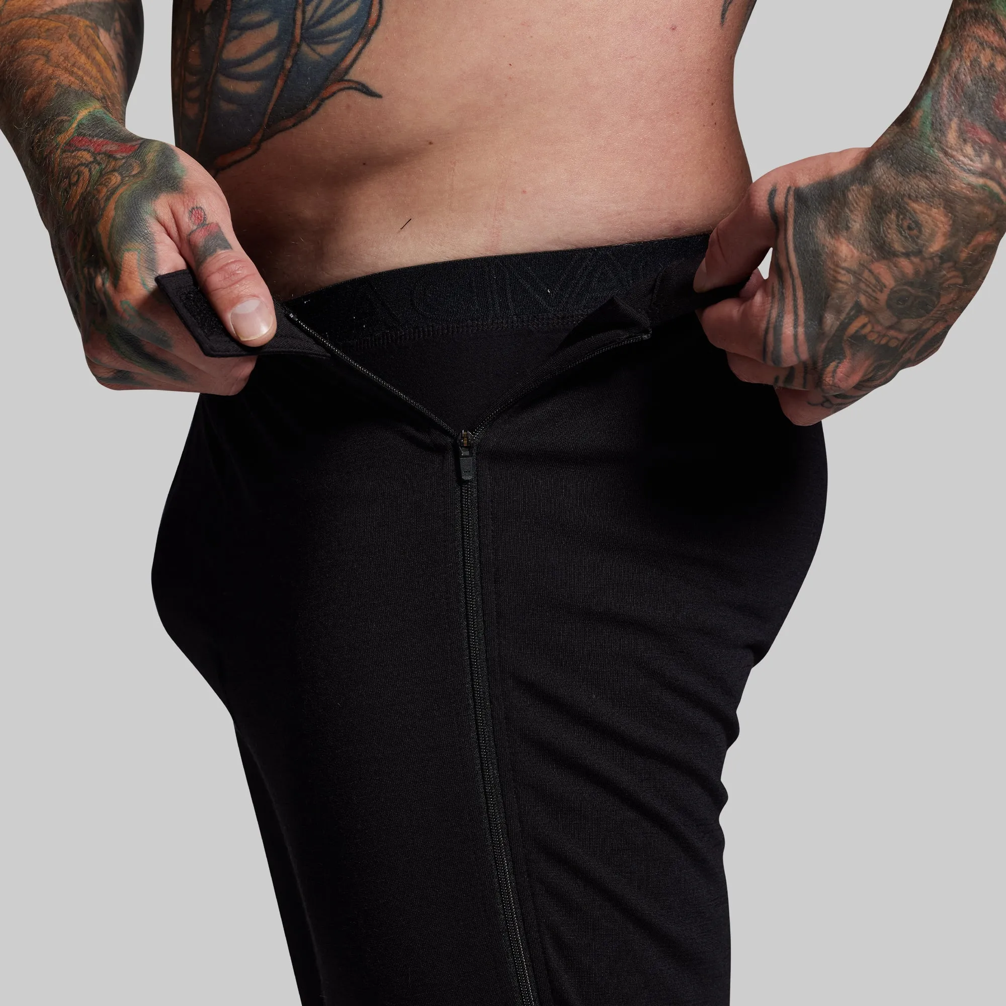 Ridgeline Merino Full Zip Bottom 165 (Black) sold by Born Primitive product image thumbnail 4