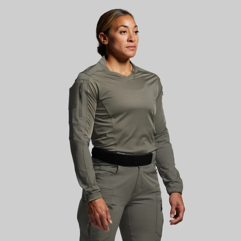 Women's Long Sleeve Op Top Pro (Ranger Green) sold by Born Primitive