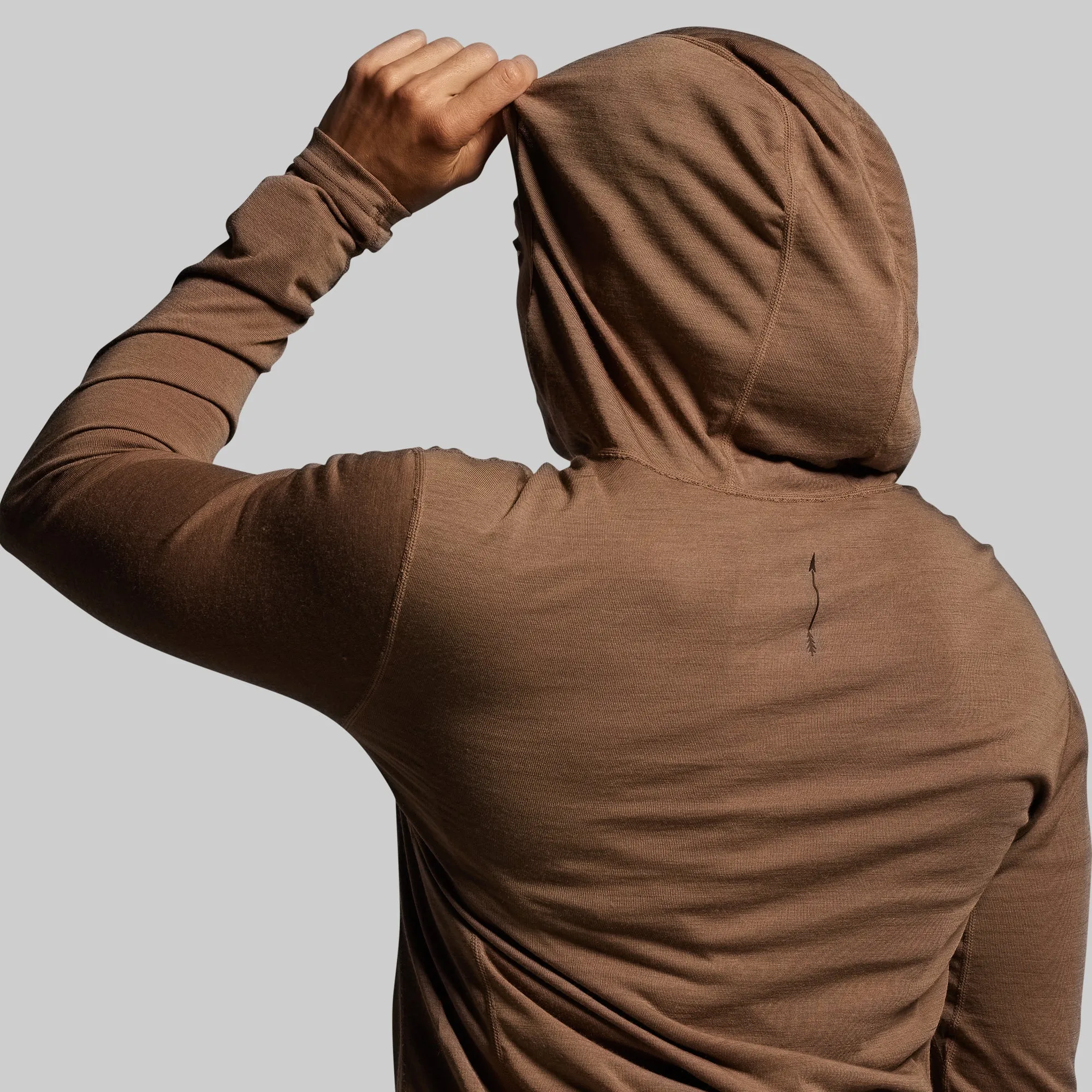 Women's Ridgeline Merino Half Zip Hoodie 165 (Coyote Brown) sold by Born Primitive product image thumbnail 5