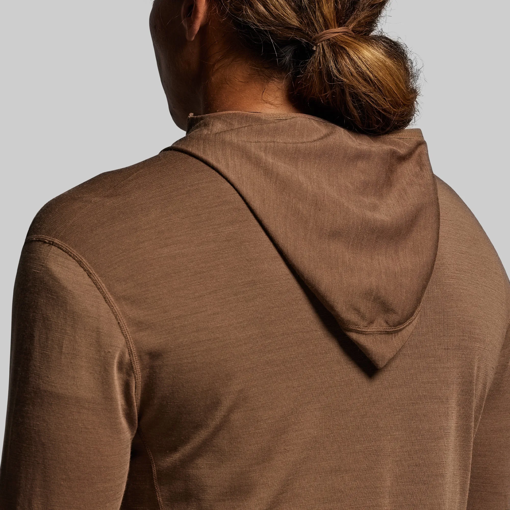 Women's Ridgeline Merino Half Zip Hoodie 165 (Coyote Brown) sold by Born Primitive product image thumbnail 4