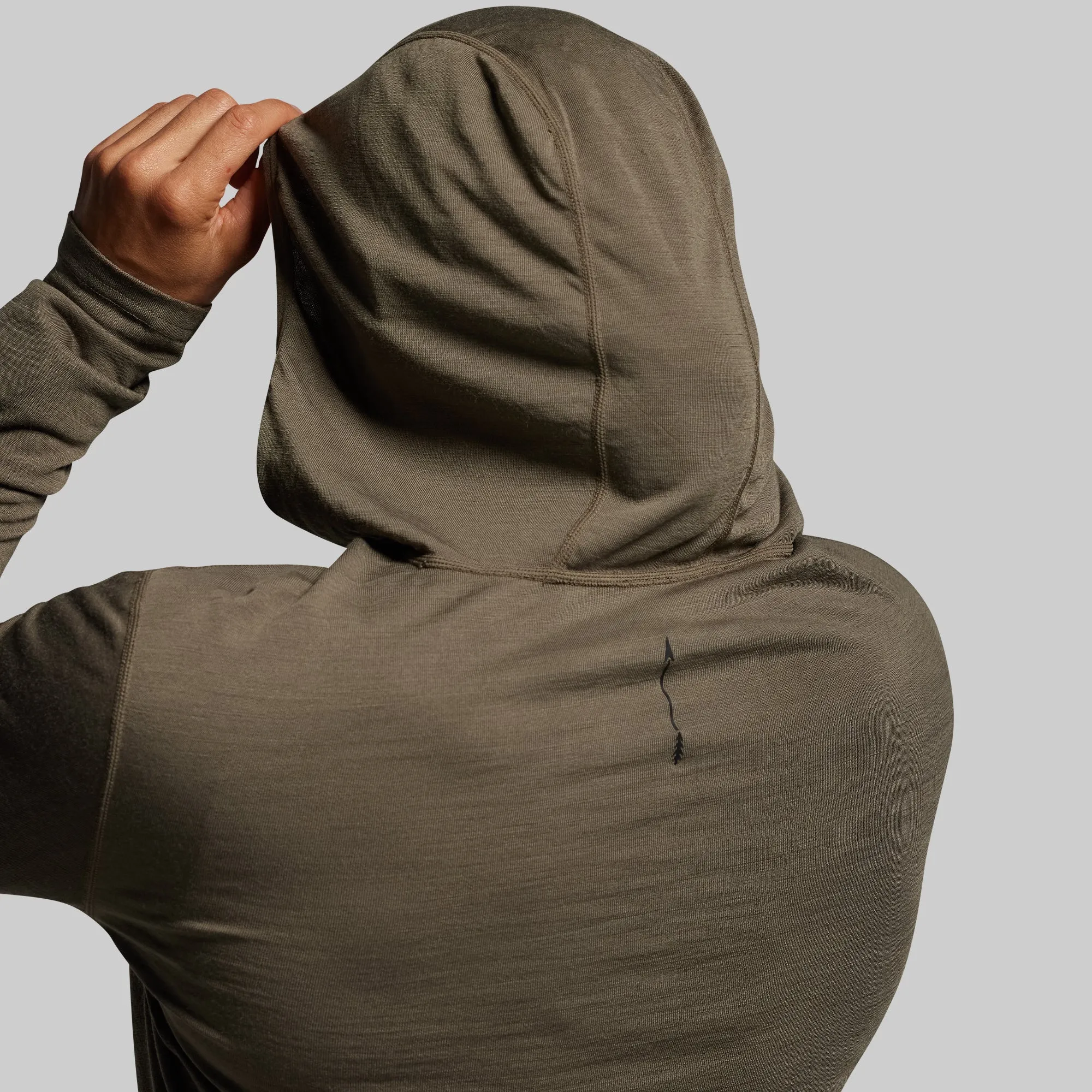 Women's Ridgeline Merino Half Zip Hoodie 165 (OD Green) sold by Born Primitive product image thumbnail 5