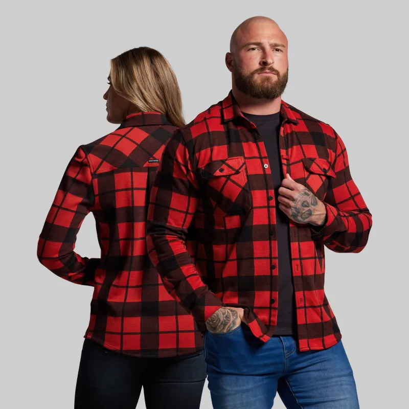 Woodsman Stretchy Flannel (Deep Red/Black) sold by Born Primitive
