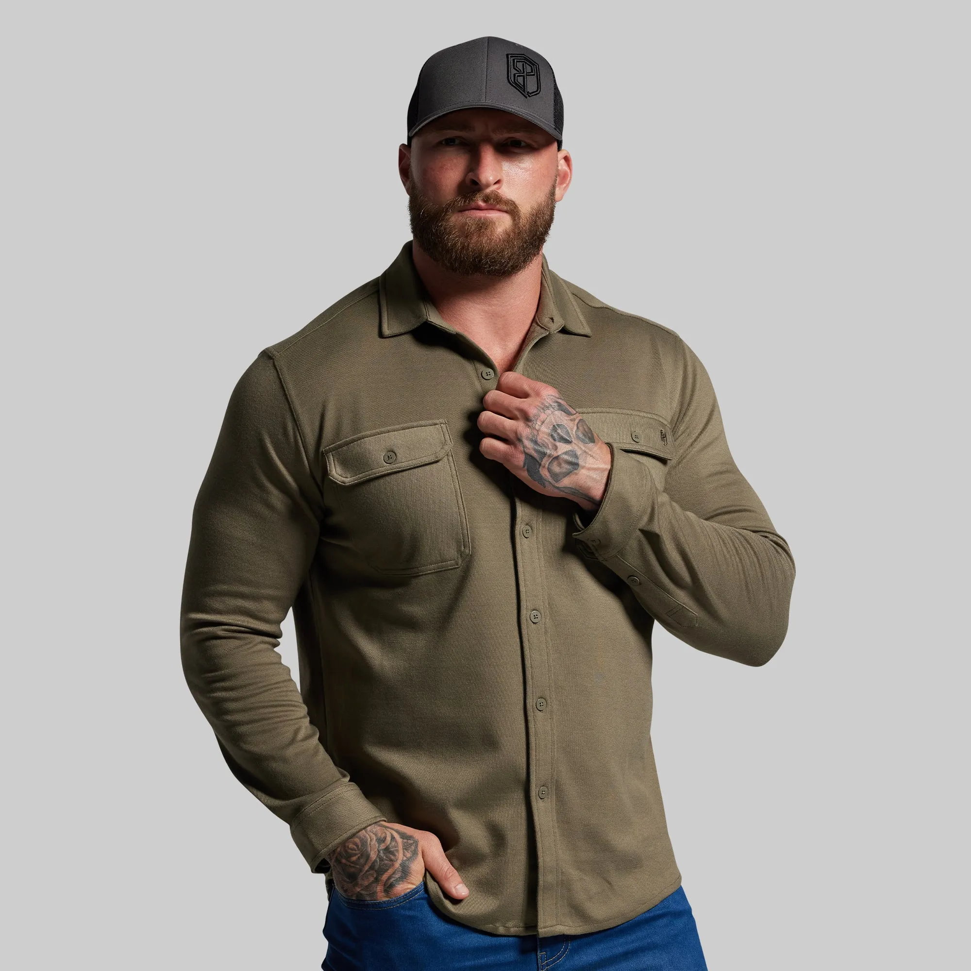 Woodsman Stretchy Flannel (OD Green) sold by Born Primitive product image thumbnail 2