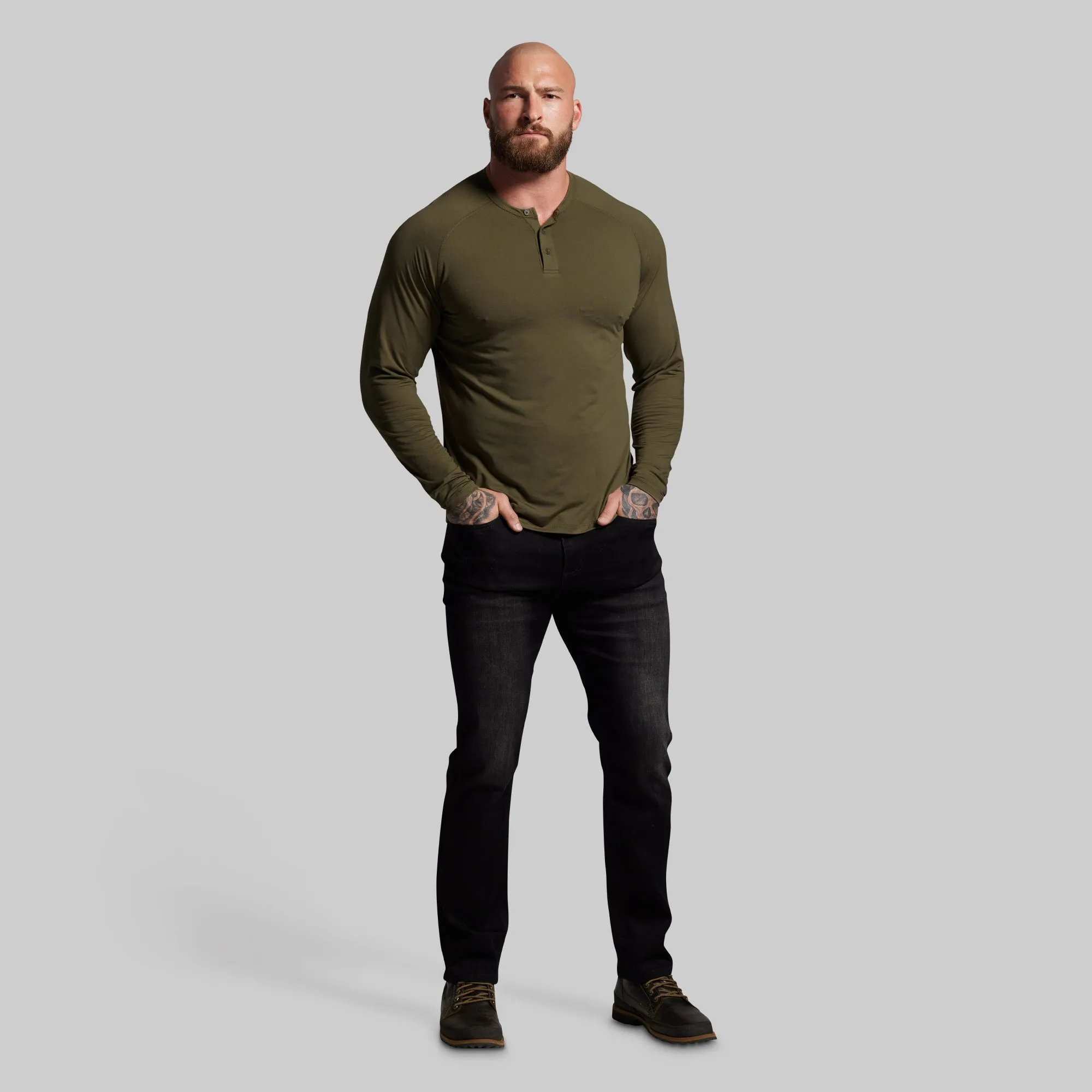 BP Premium Basic Henley (OD Green) sold by Born Primitive product image thumbnail 4