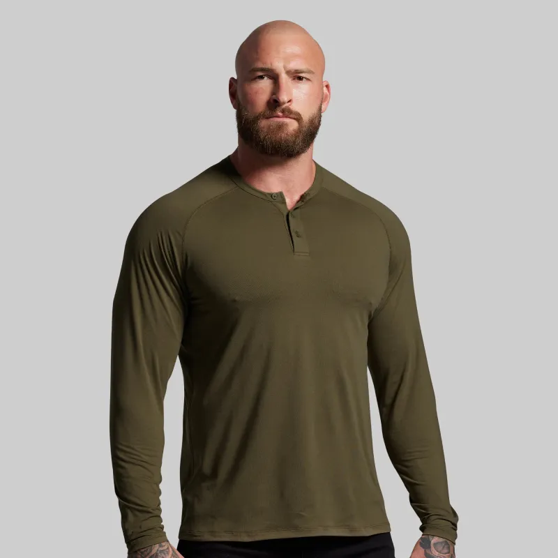 BP Premium Basic Henley (OD Green) sold by Born Primitive