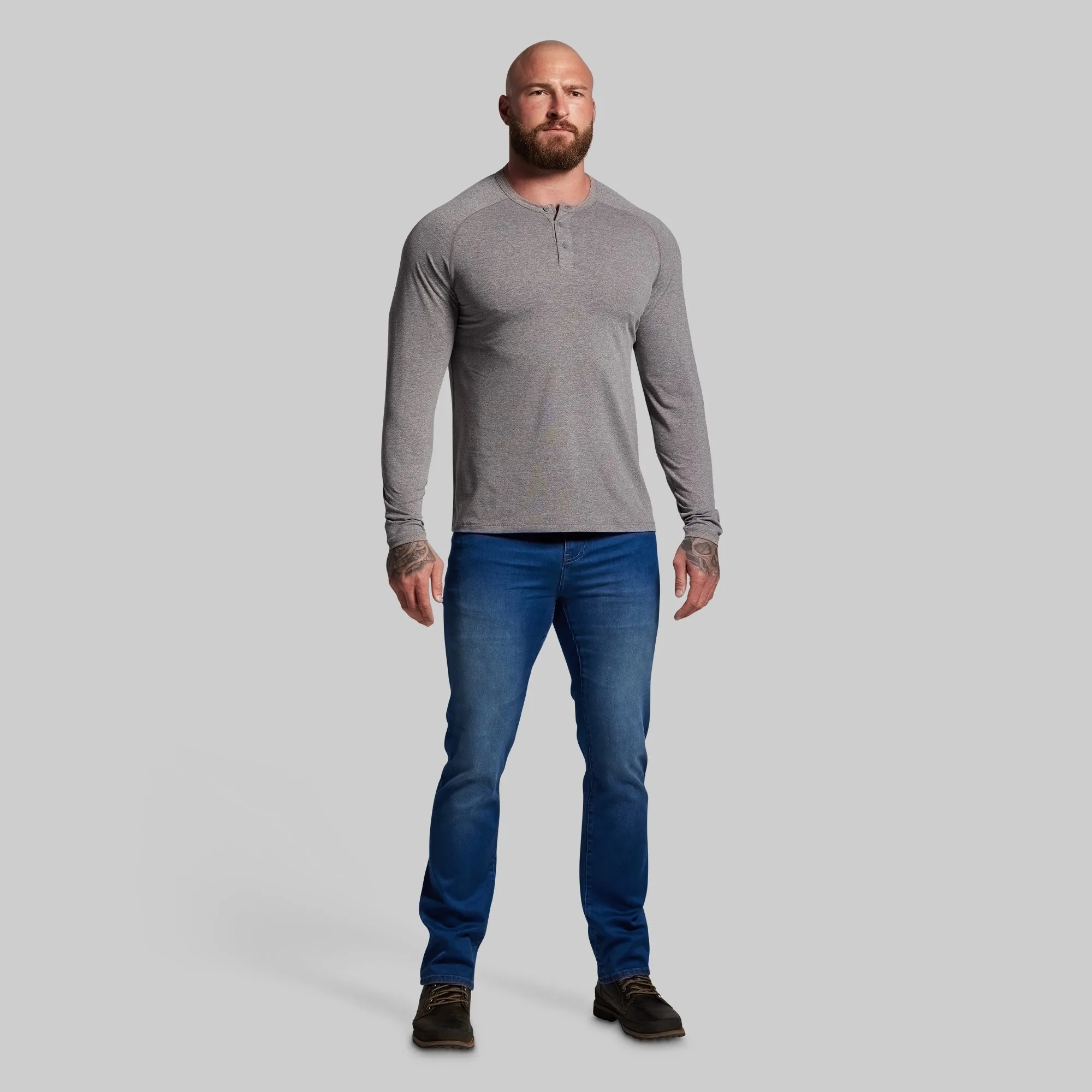 BP Premium Basic Henley (Heather Grey) sold by Born Primitive product image thumbnail 5