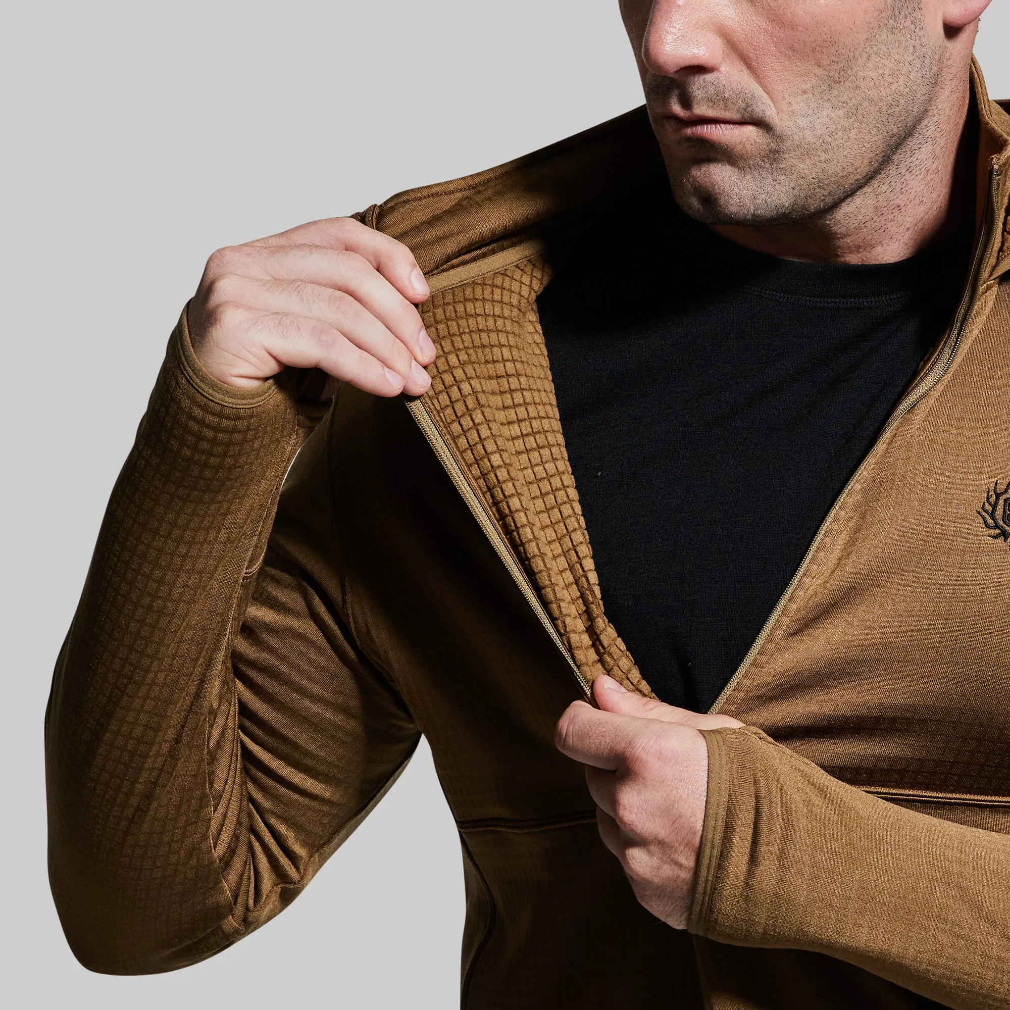 Men's Quiver Half Zip Hoodie (Coyote Brown) sold by Born Primitive product image thumbnail 2