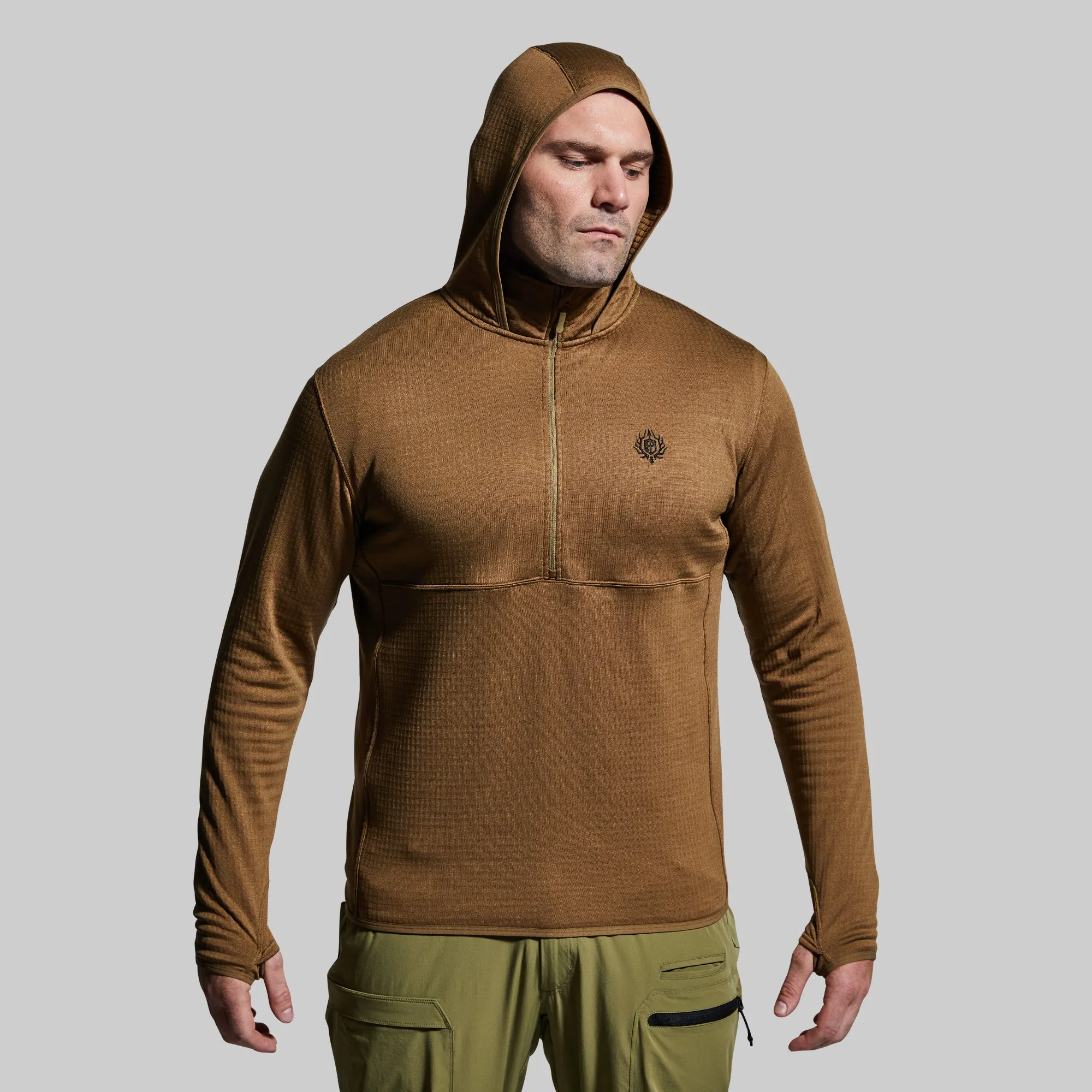 Men's Quiver Half Zip Hoodie (Coyote Brown) sold by Born Primitive product image thumbnail 4