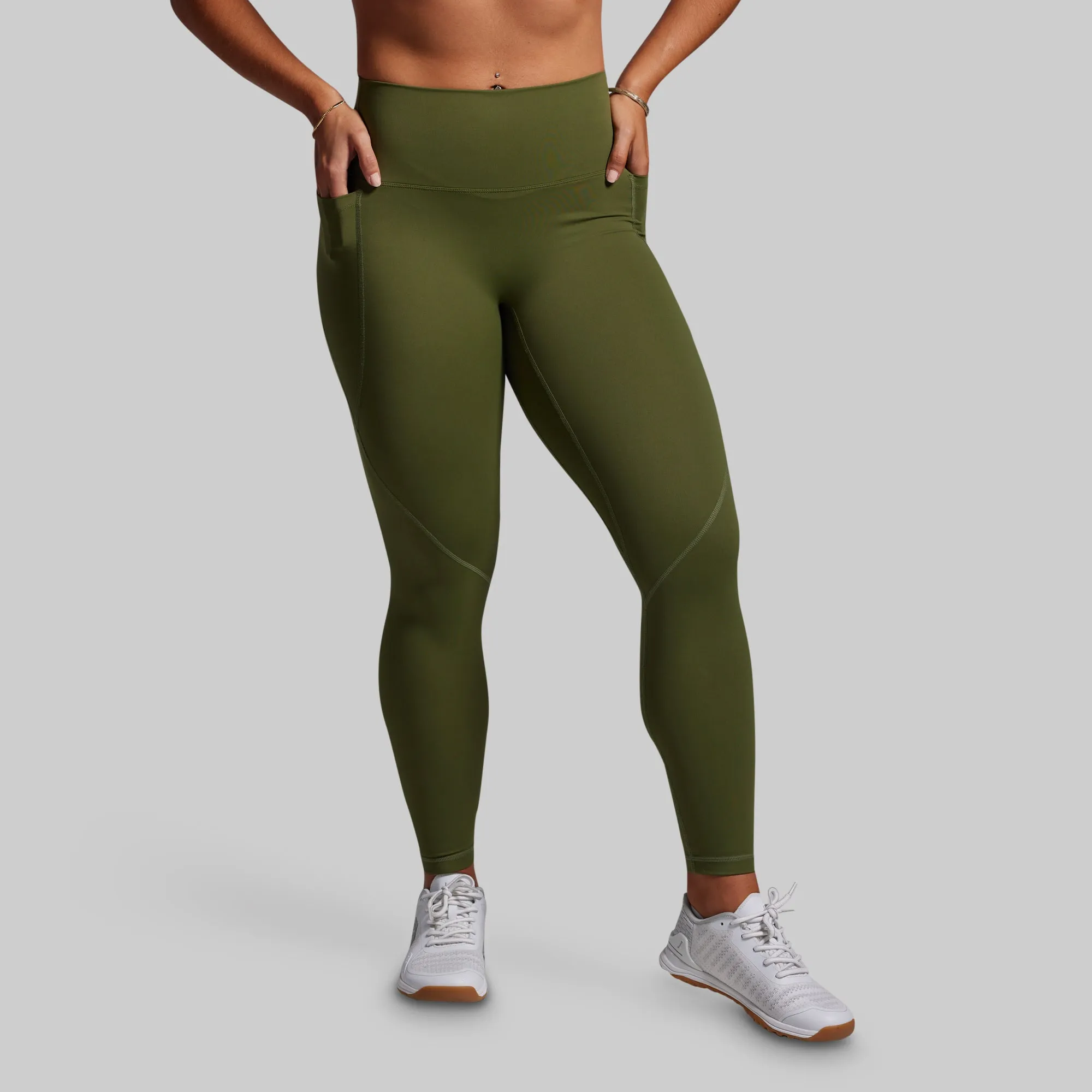 Synergy Full Length Legging w/ Pockets 2.0 Set (Olive) sold by Born Primitive product image thumbnail 5
