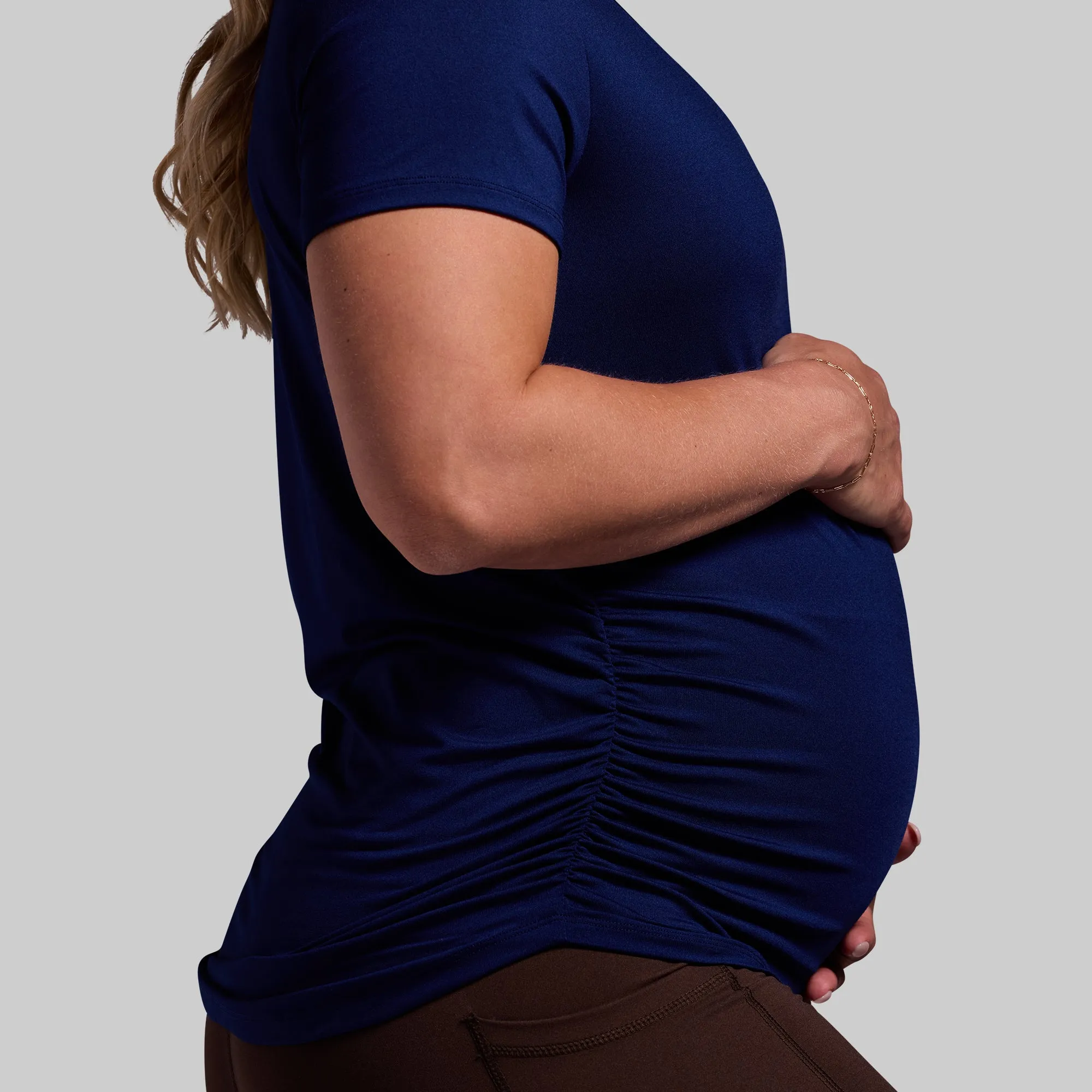 Maternity Athleisure Short Sleeve V-Neck (Blue Depths) sold by Born Primitive product image thumbnail 4