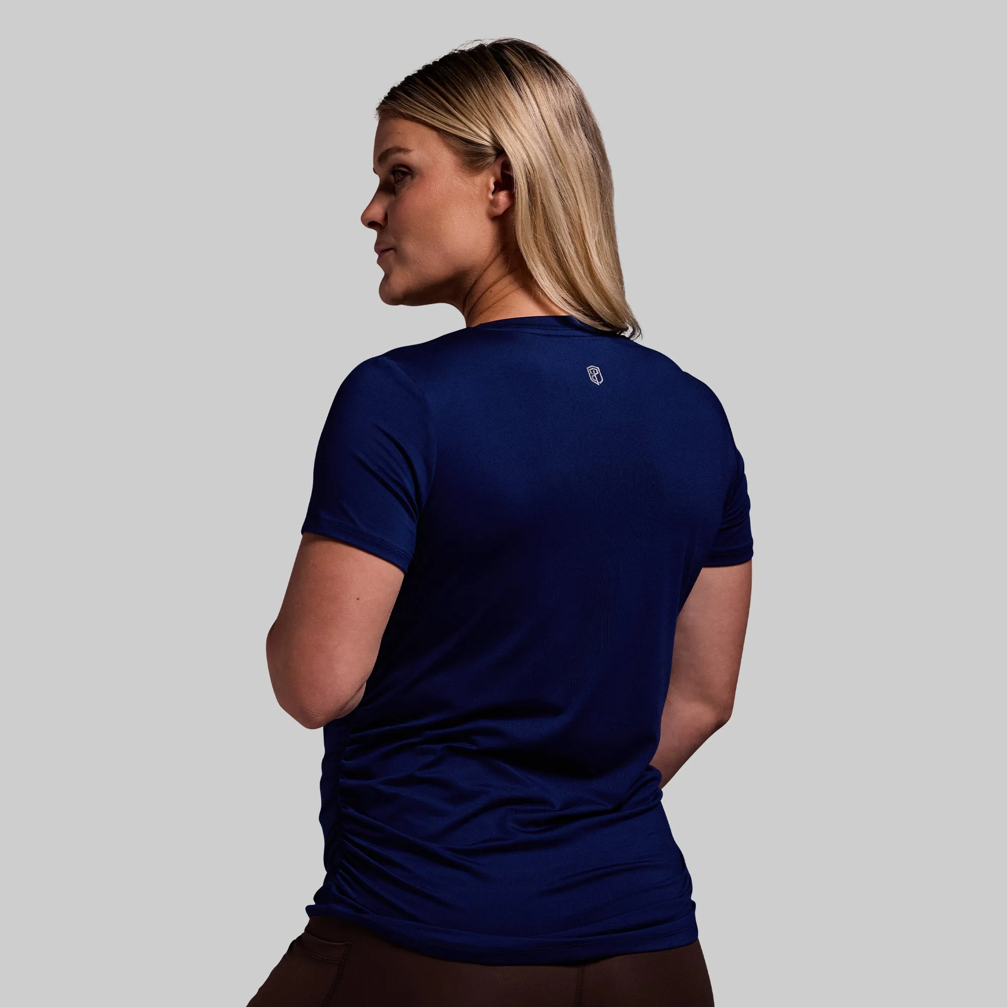 Maternity Athleisure Short Sleeve V-Neck (Blue Depths) sold by Born Primitive product image thumbnail 2