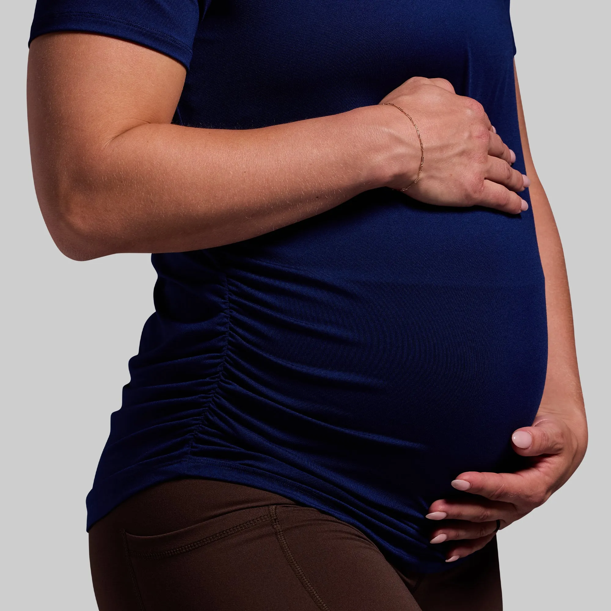 Maternity Athleisure Short Sleeve V-Neck (Blue Depths) sold by Born Primitive product image thumbnail 5