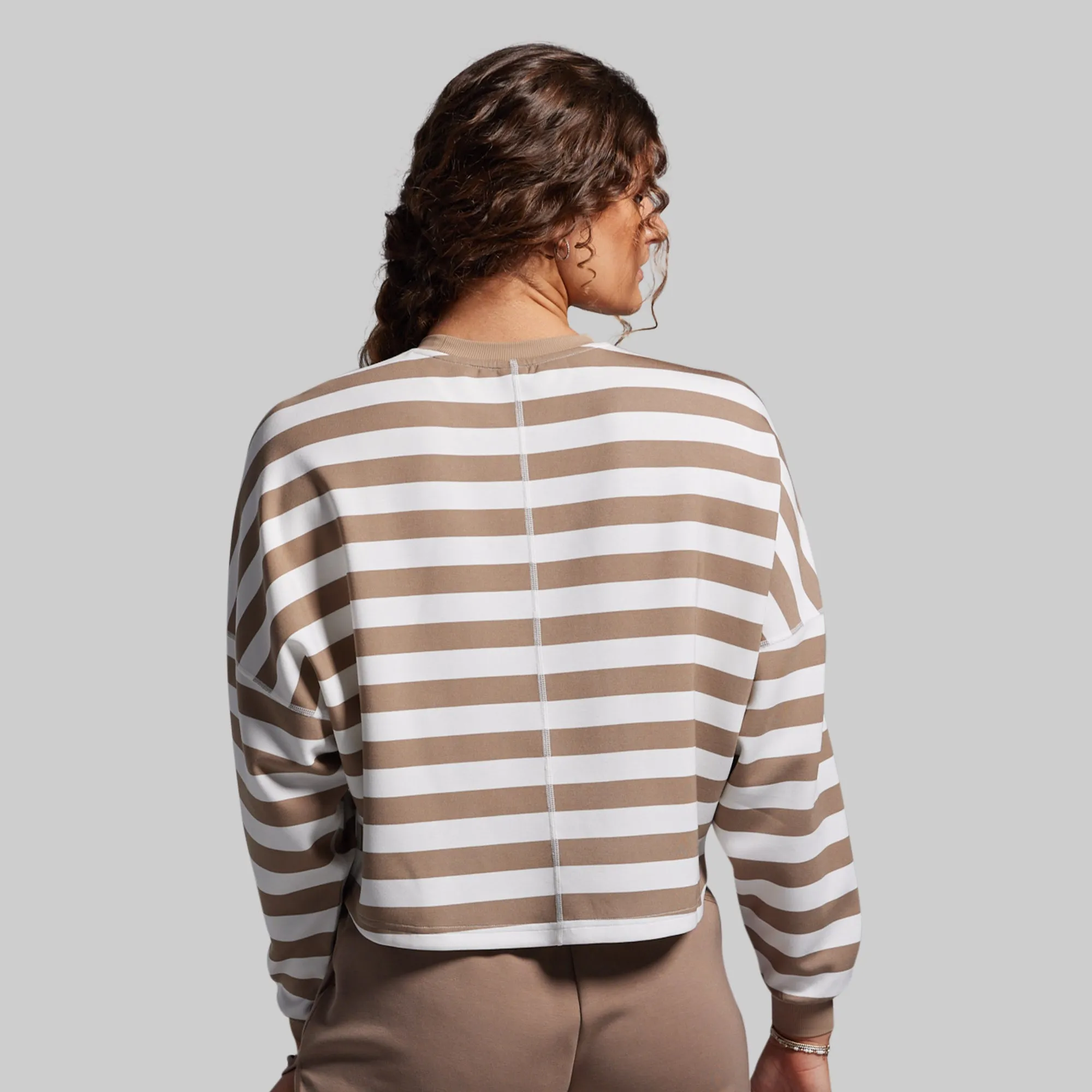 Lounge Lux Cropped Pullover (Java Stripe) sold by Born Primitive product image thumbnail 3