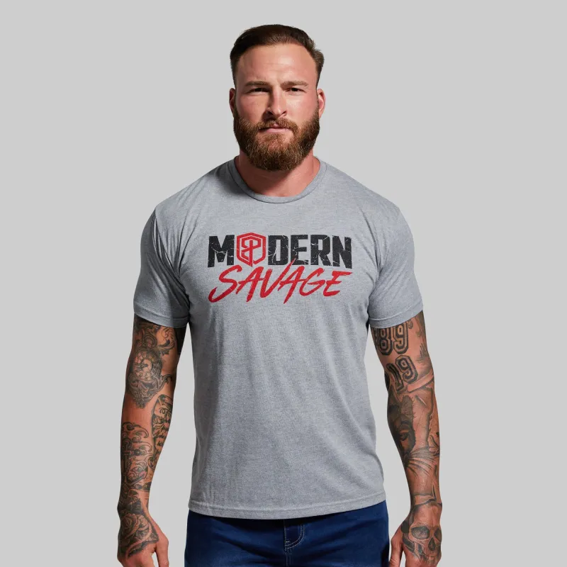 Modern Savage Tee (Heather Grey) made by Born Primitive