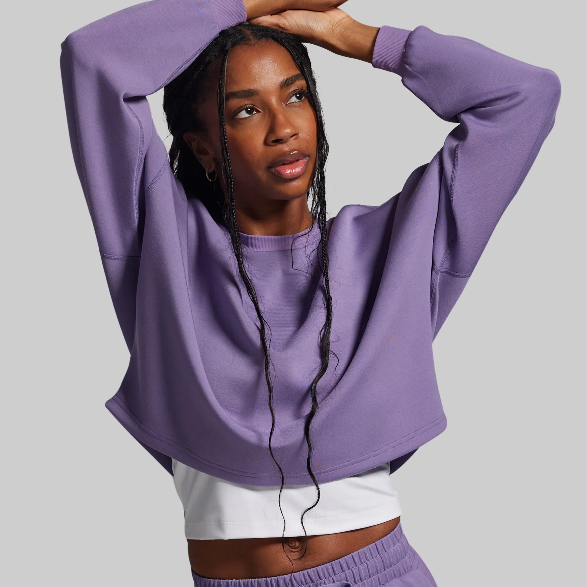 Lounge Lux Cropped Pullover (Soft Grape) sold by Born Primitive product image thumbnail 3