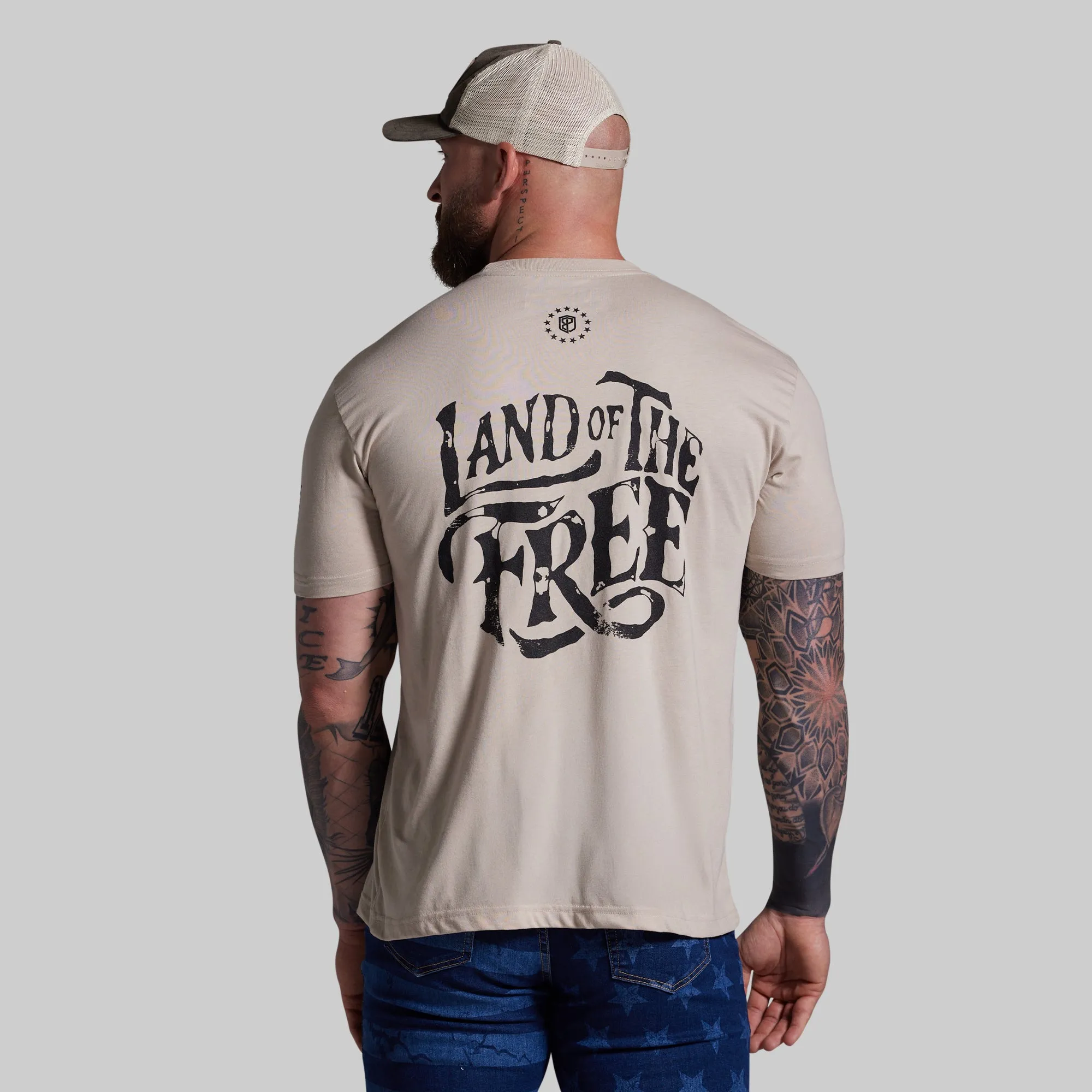 Land of the Free Tee (Tan) sold by Born Primitive