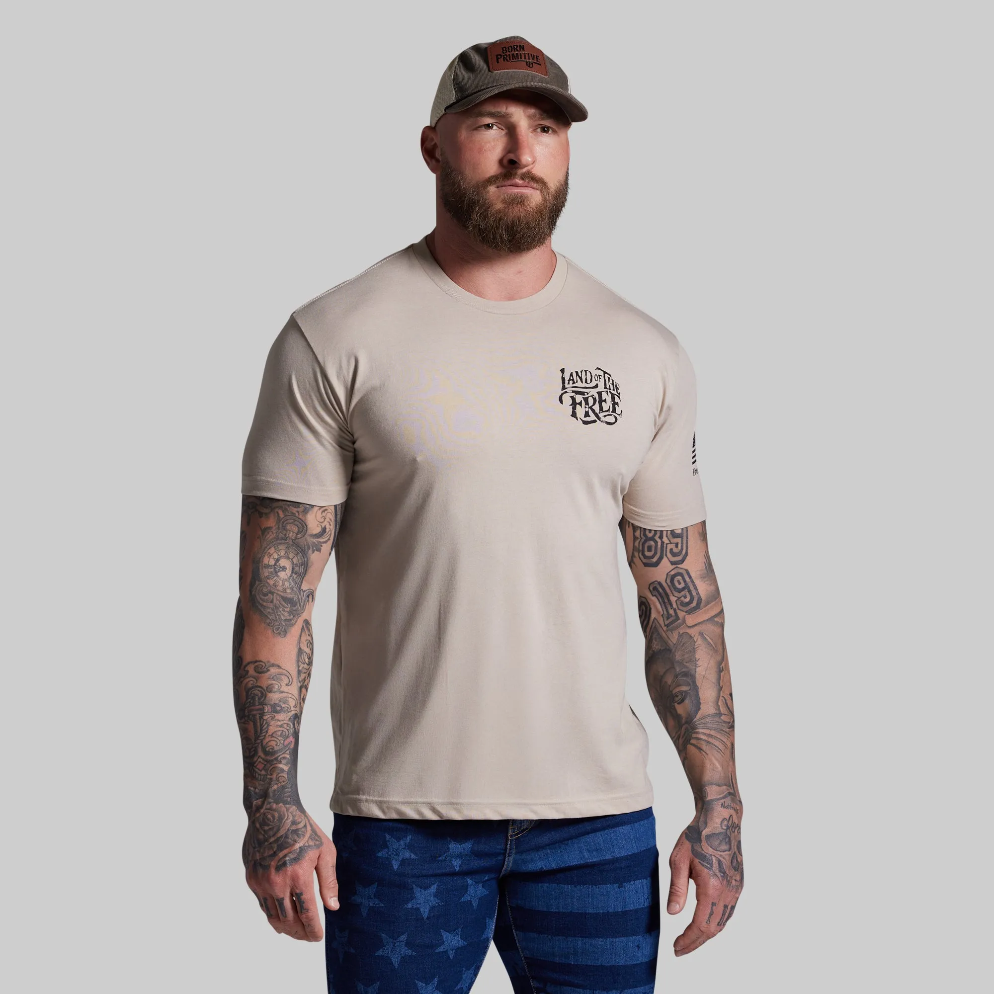 Land of the Free Tee (Tan) sold by Born Primitive product image thumbnail 2
