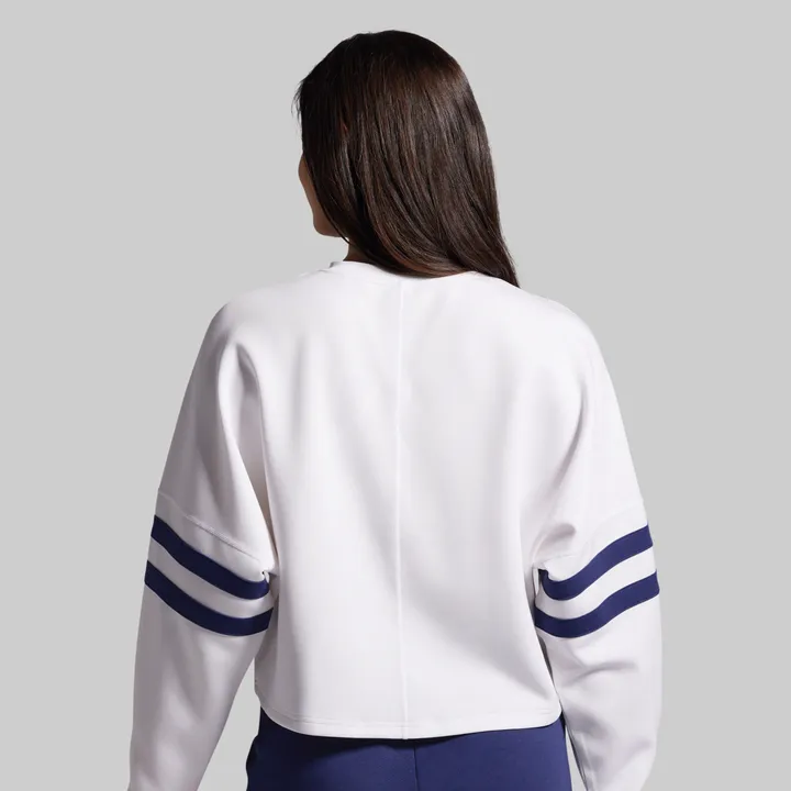 Lounge Lux Varsity Cropped Pullover (White) sold by Born Primitive product image thumbnail 2