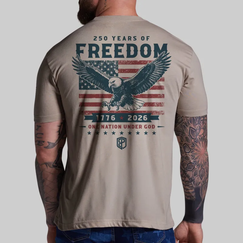 250 Years of Freedom Tee (Sandstone) made by Born Primitive