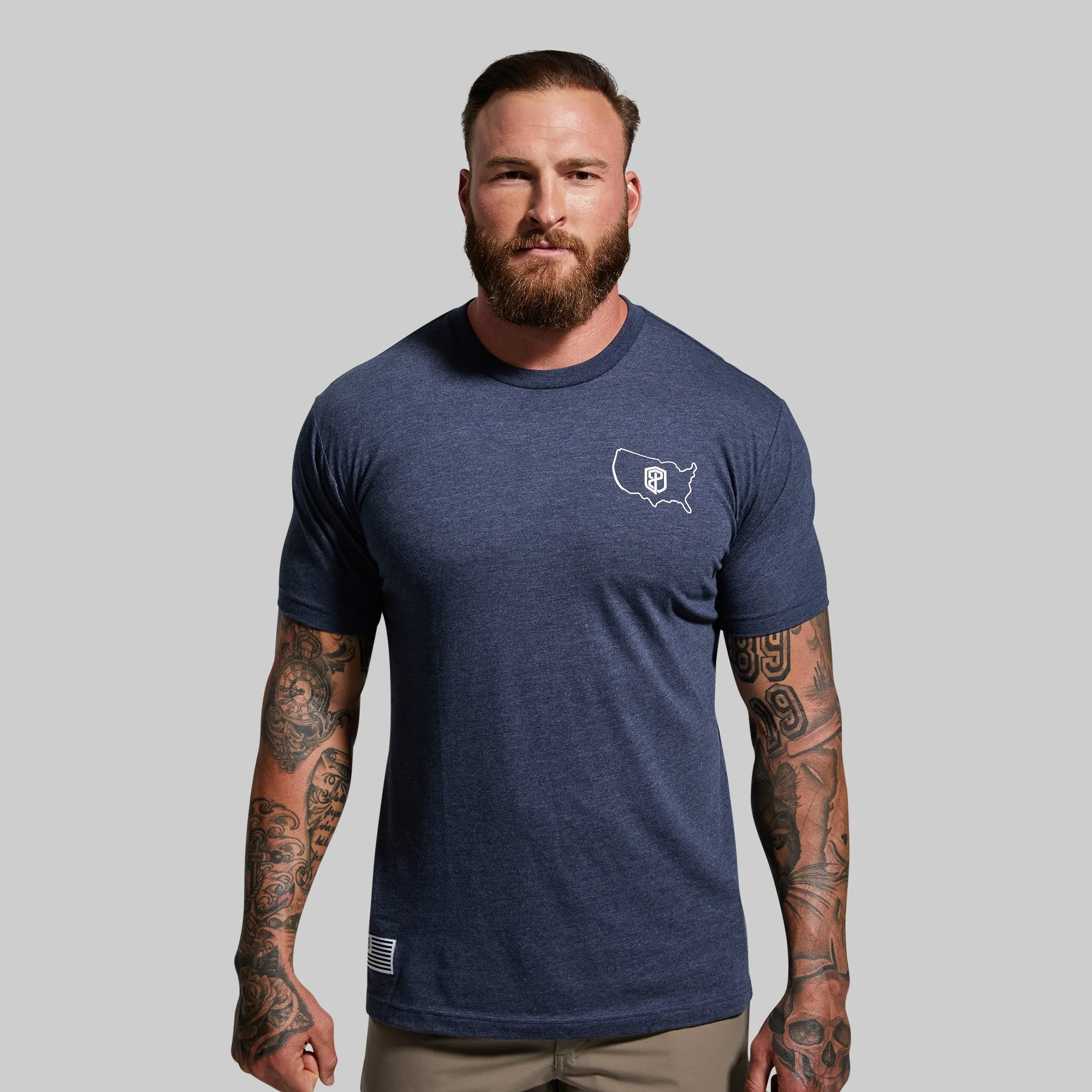 Home of the Brave Tee (Heather Navy) sold by Born Primitive product image thumbnail 2