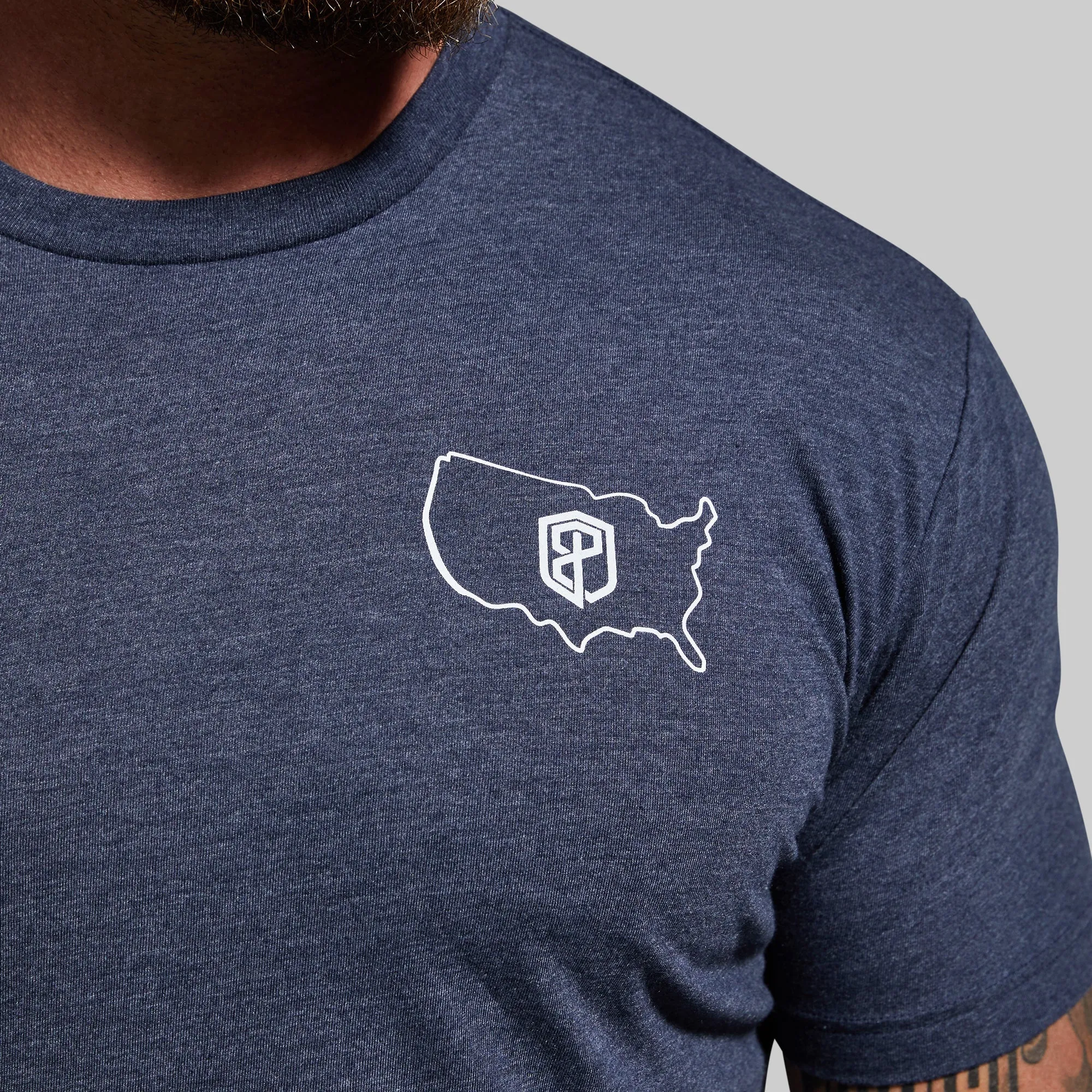 Home of the Brave Tee (Heather Navy) sold by Born Primitive product image thumbnail 3