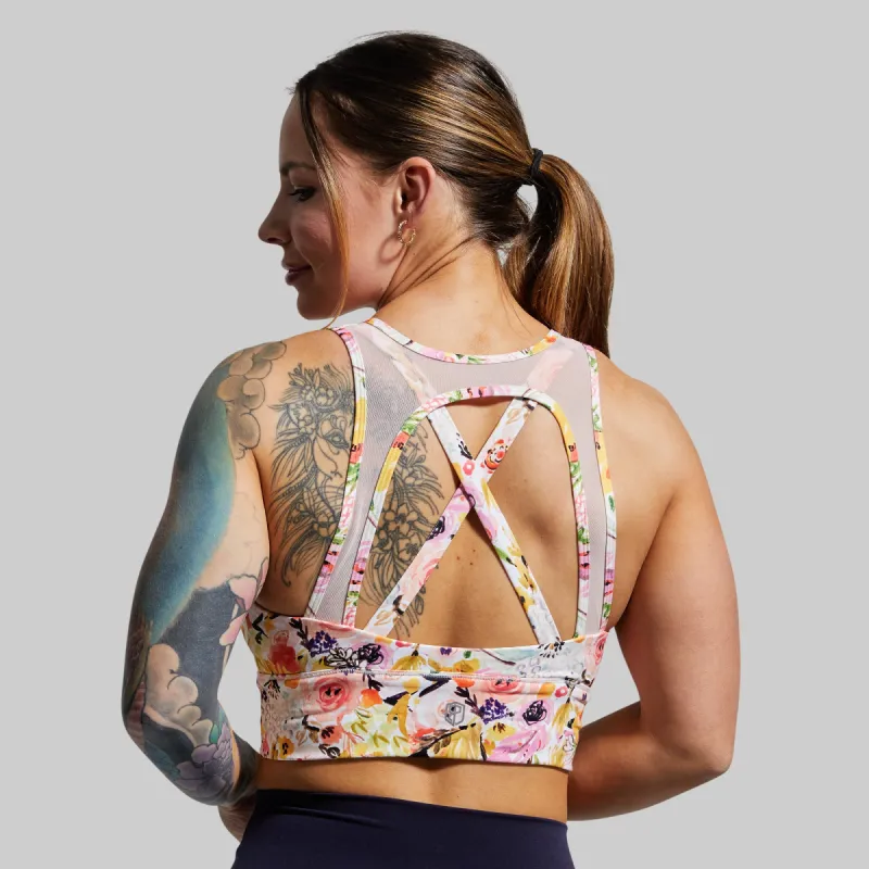 Milk and Muscles Nursing Sports Bra (Watercolor Fields) sold by Born Primitive