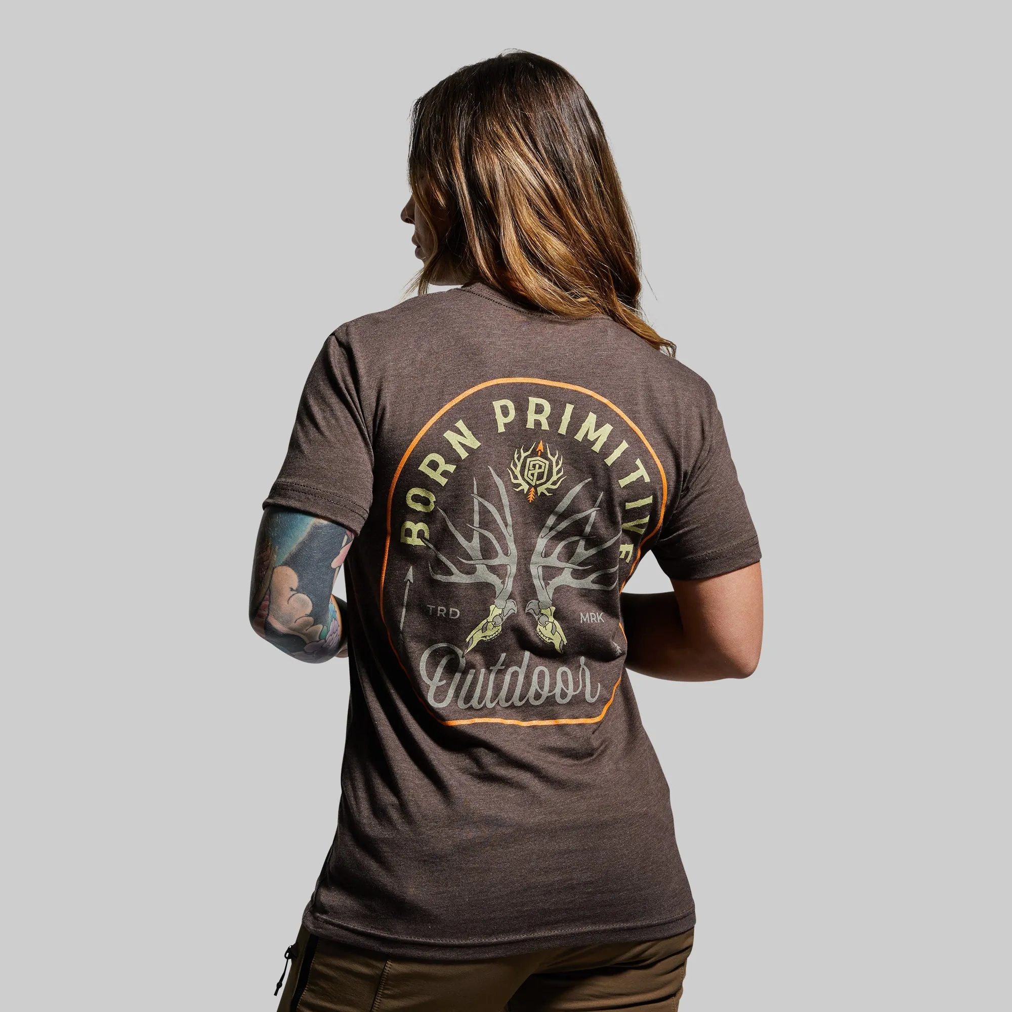 Outdoor Mule Deer Badge Tee (Chestnut) sold by Born Primitive product image thumbnail 3
