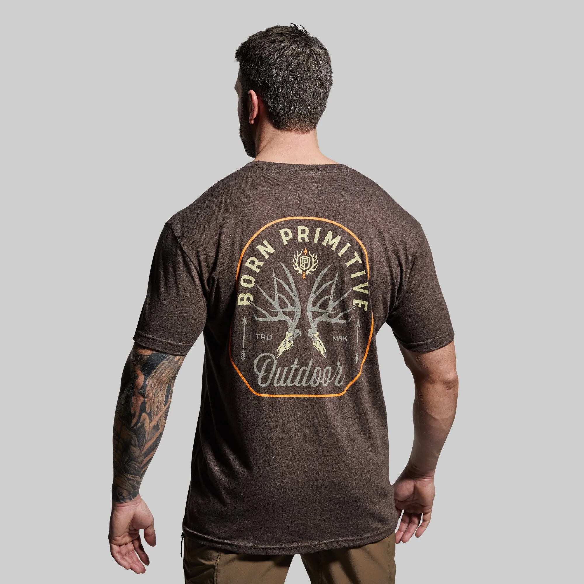 Outdoor Mule Deer Badge Tee (Chestnut) sold by Born Primitive product image thumbnail 4