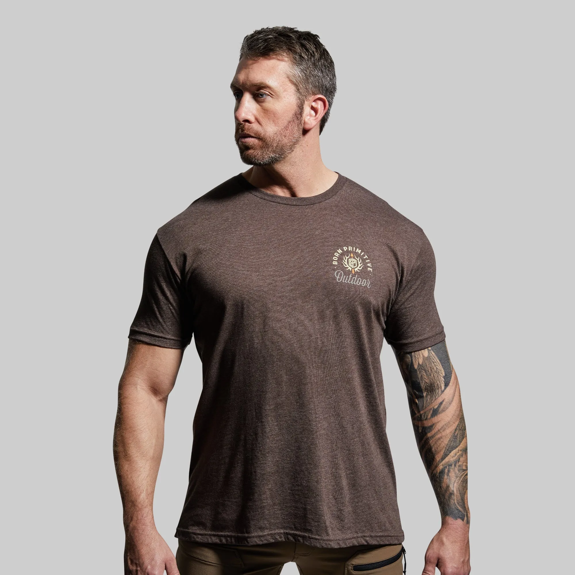 Outdoor Mule Deer Badge Tee (Chestnut) sold by Born Primitive product image thumbnail 2