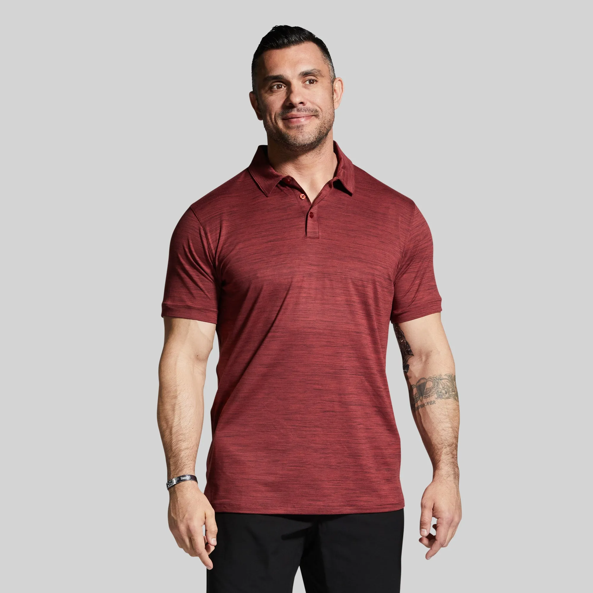 Athleisure Polo (Maroon) sold by Born Primitive