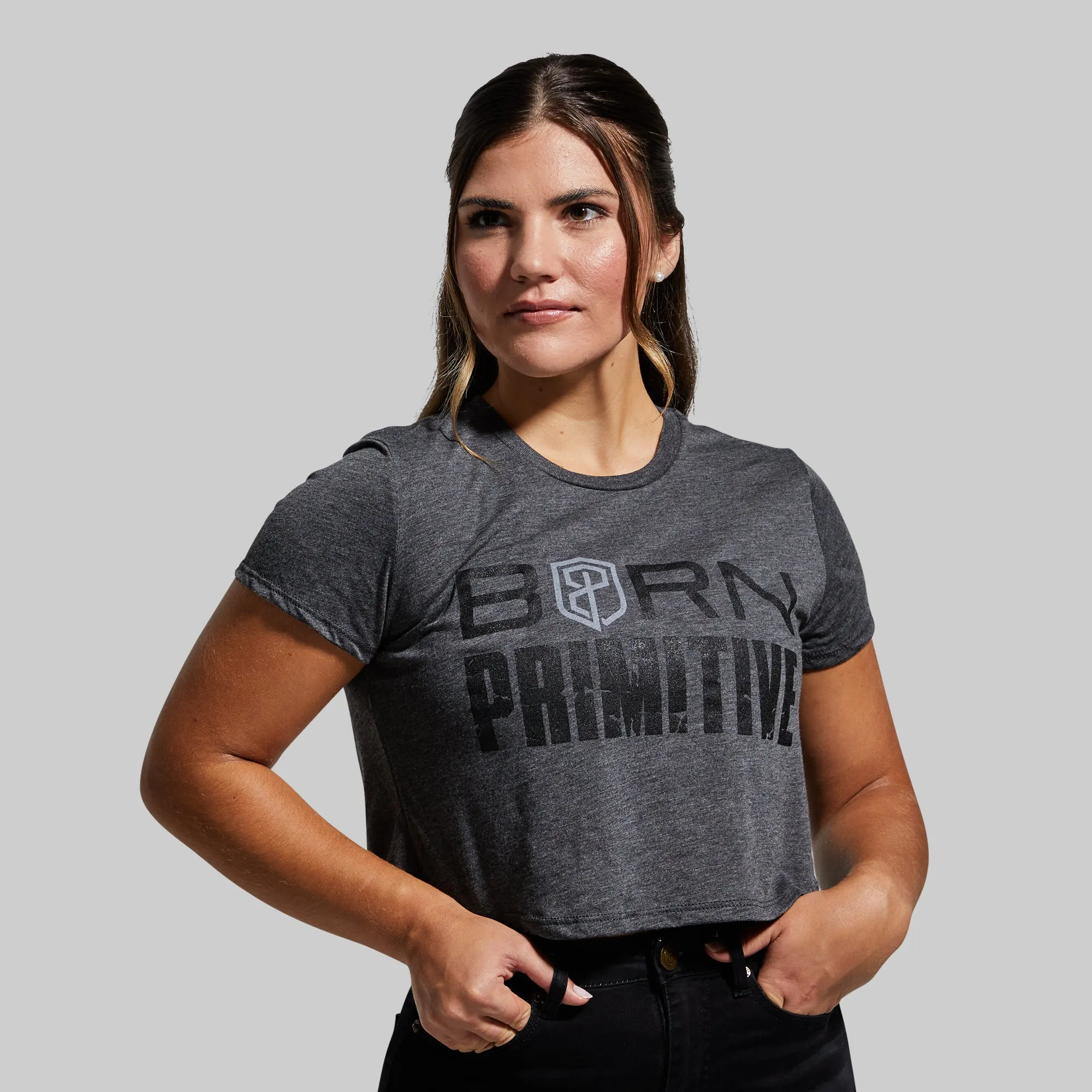 Brand Crop Tee (Heather Grey) sold by Born Primitive product image thumbnail 3